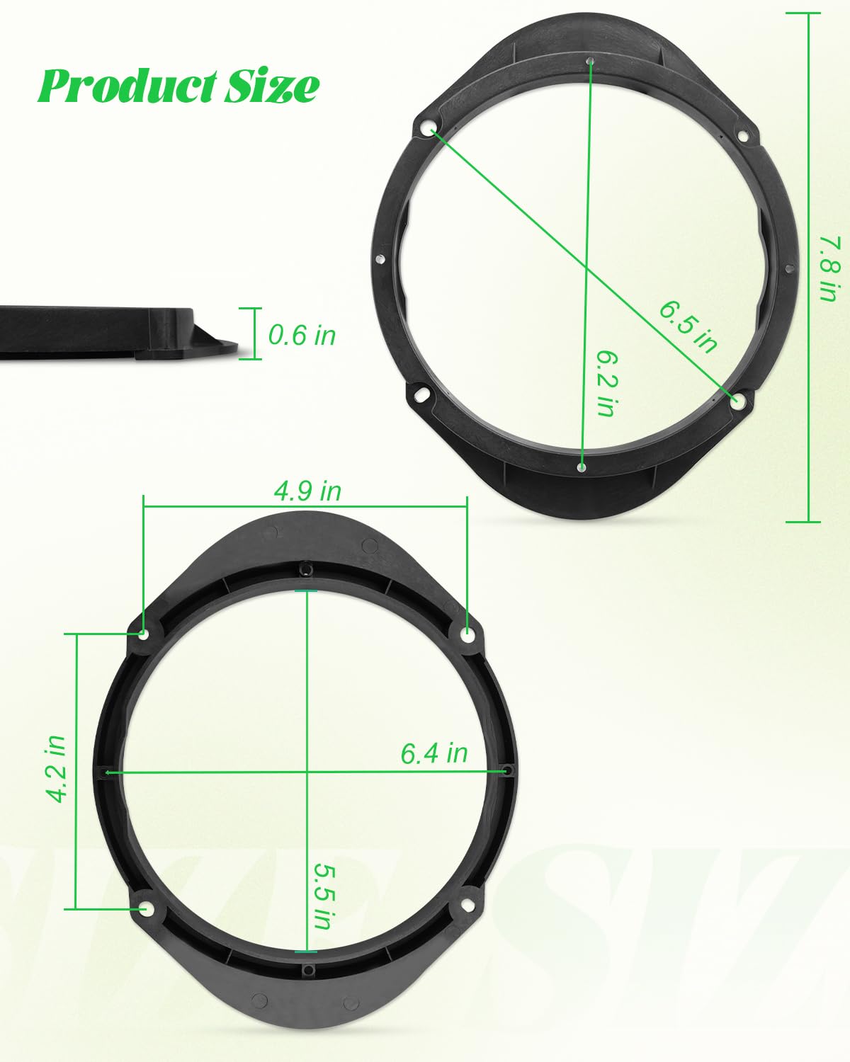 5x7 to 6.5 Inch & 6x8 to 6.5 Inch Speaker Adapter Spacer for Mazda 2 3 6 CX-7 BT-50 Tribute CX-9 (Excludes CX-50) - Front/Rear Door Speaker Mounting Bracket - Perfect for Car Audio System Upgrade