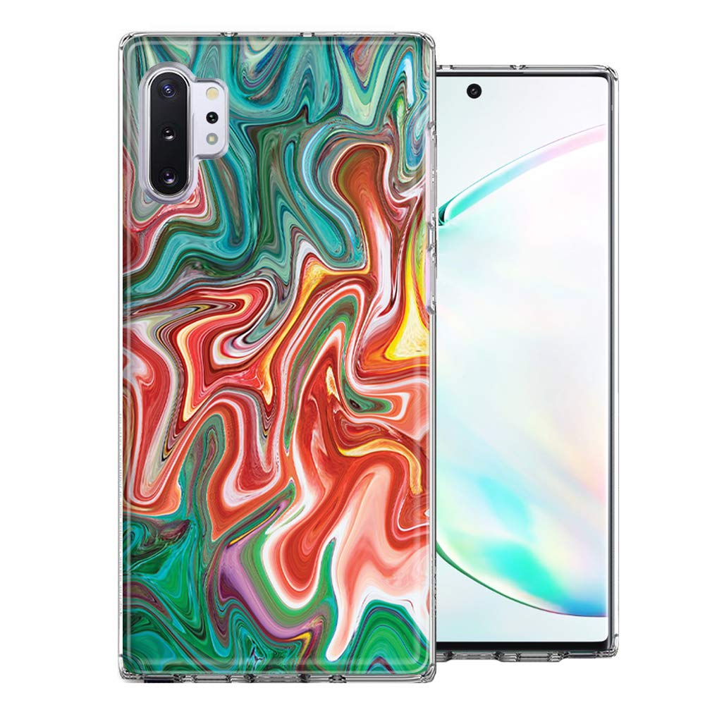 Samsung Galaxy Note 10 Plus Case - Green Pink Abstract Design for Protection & Style