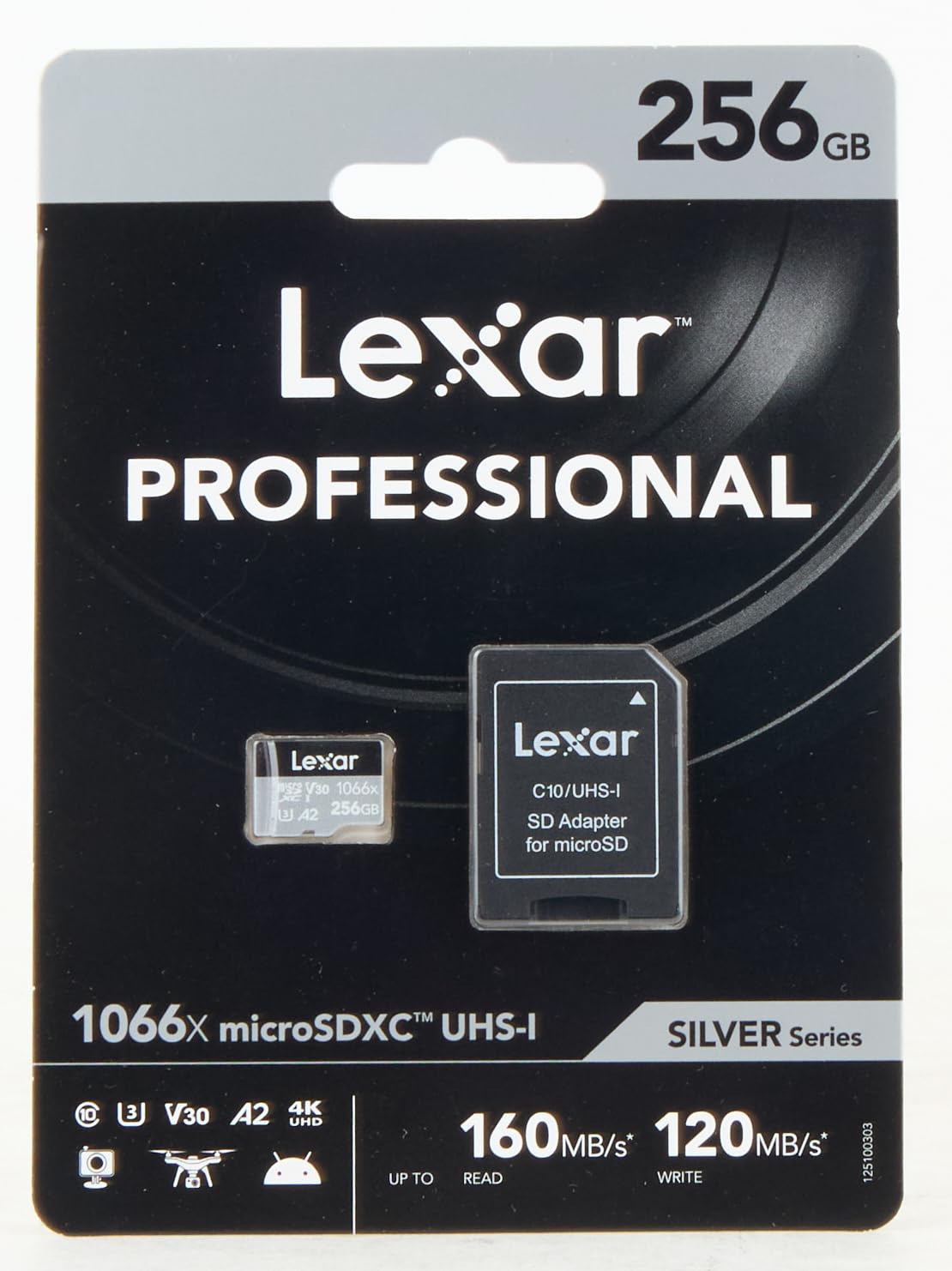 Lexar Professional 1066x 256GB Micro SDXC UHS-I Memory Card with Adapter - Up to 160MB/s Read Speed - Compatible with GoPro, DJI Drones, Android Smartphones & Tablets - Perfect for 4K Video Recording, Gaming & Mobile Storage (LMS1066256G-BNAAG)