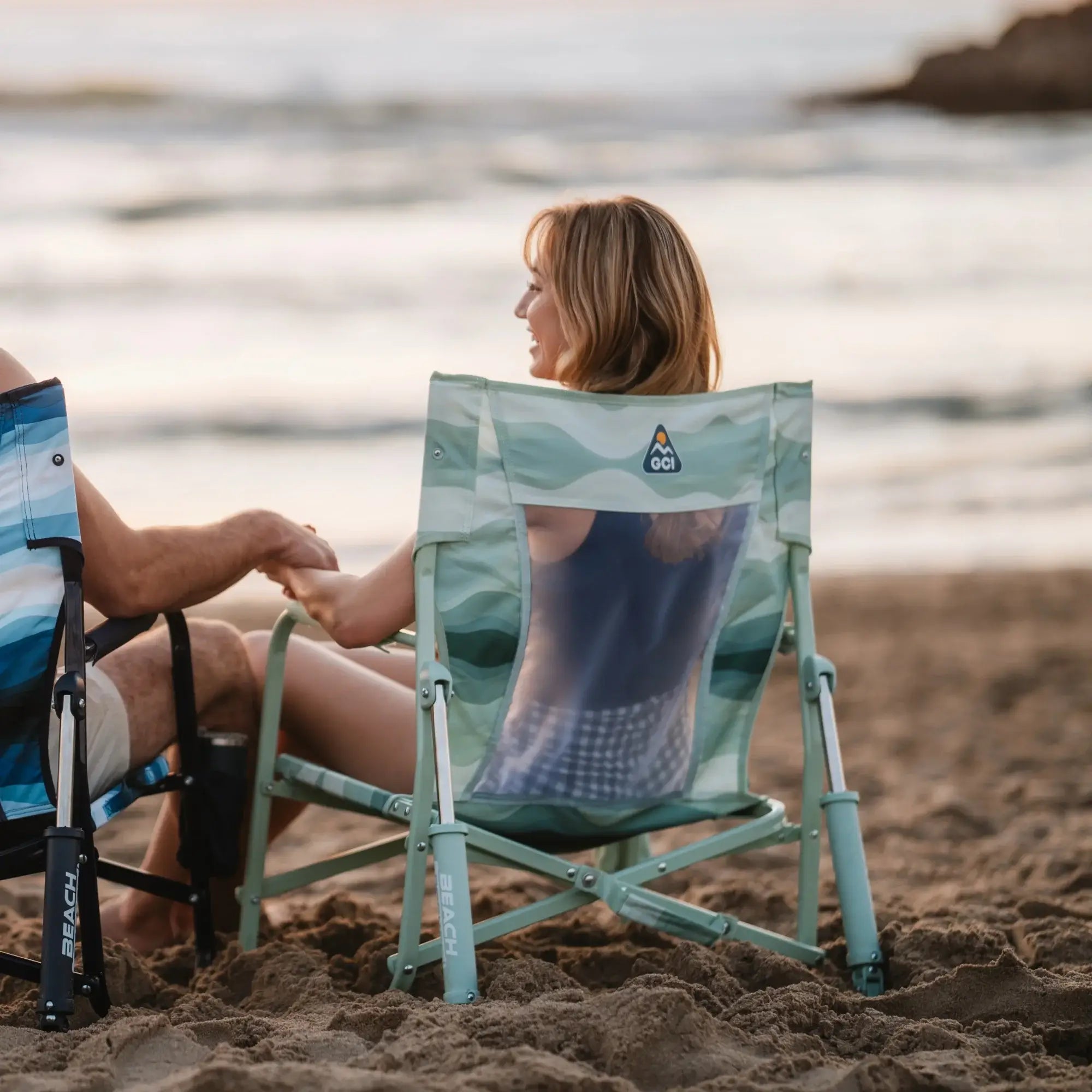 Premium Folding Beach Rocker Chair - Portable & Lightweight for Outdoor Relaxation at Beach, Pool, Camping, and Backyard