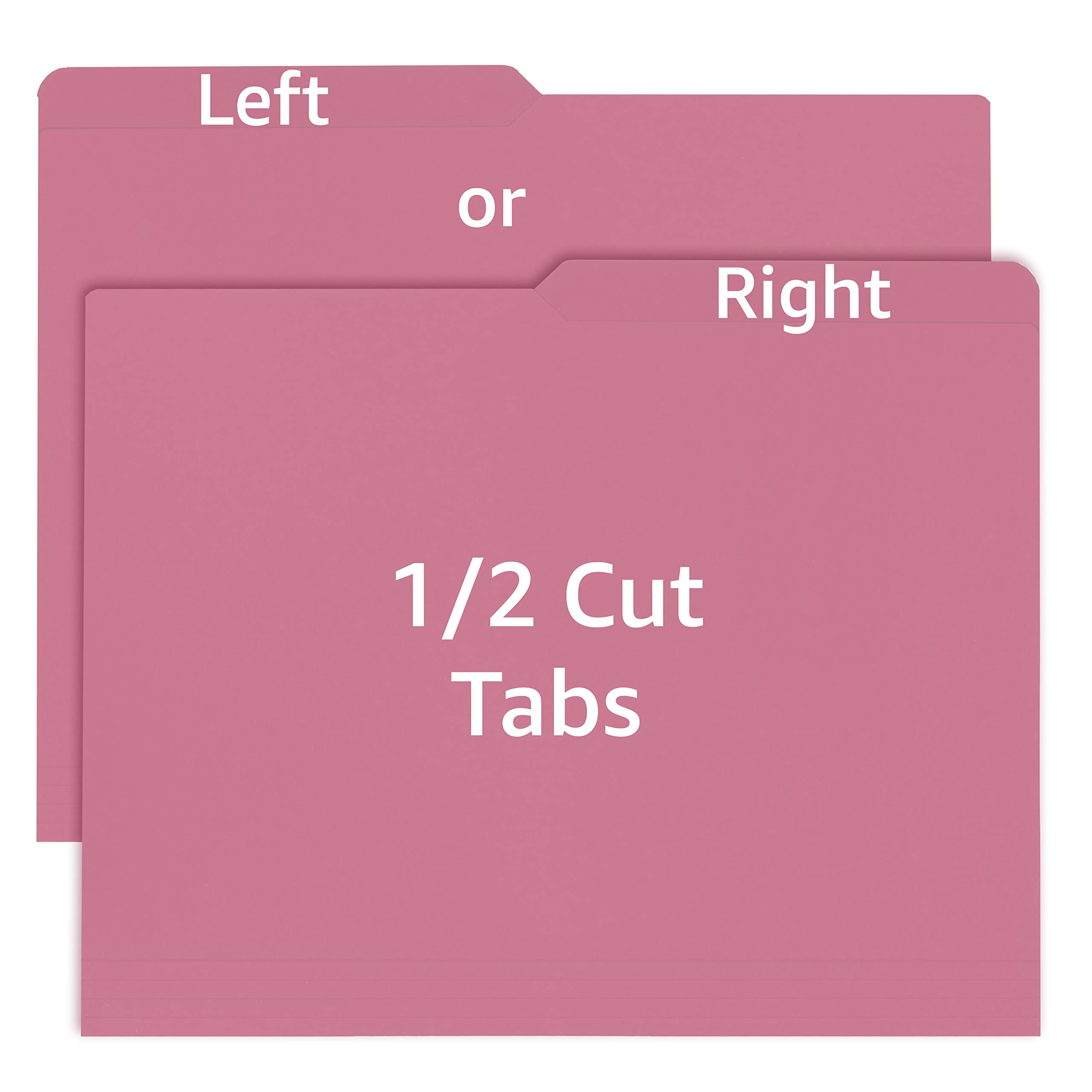 100-Pack Light Pink Letter Size File Folders with 1/2 Cut Tab - Office & School Supplies for Organizing Documents - Perfect for Filing, Storage, and Bulk Paperwork in Home Offices, Classrooms, and Workplaces