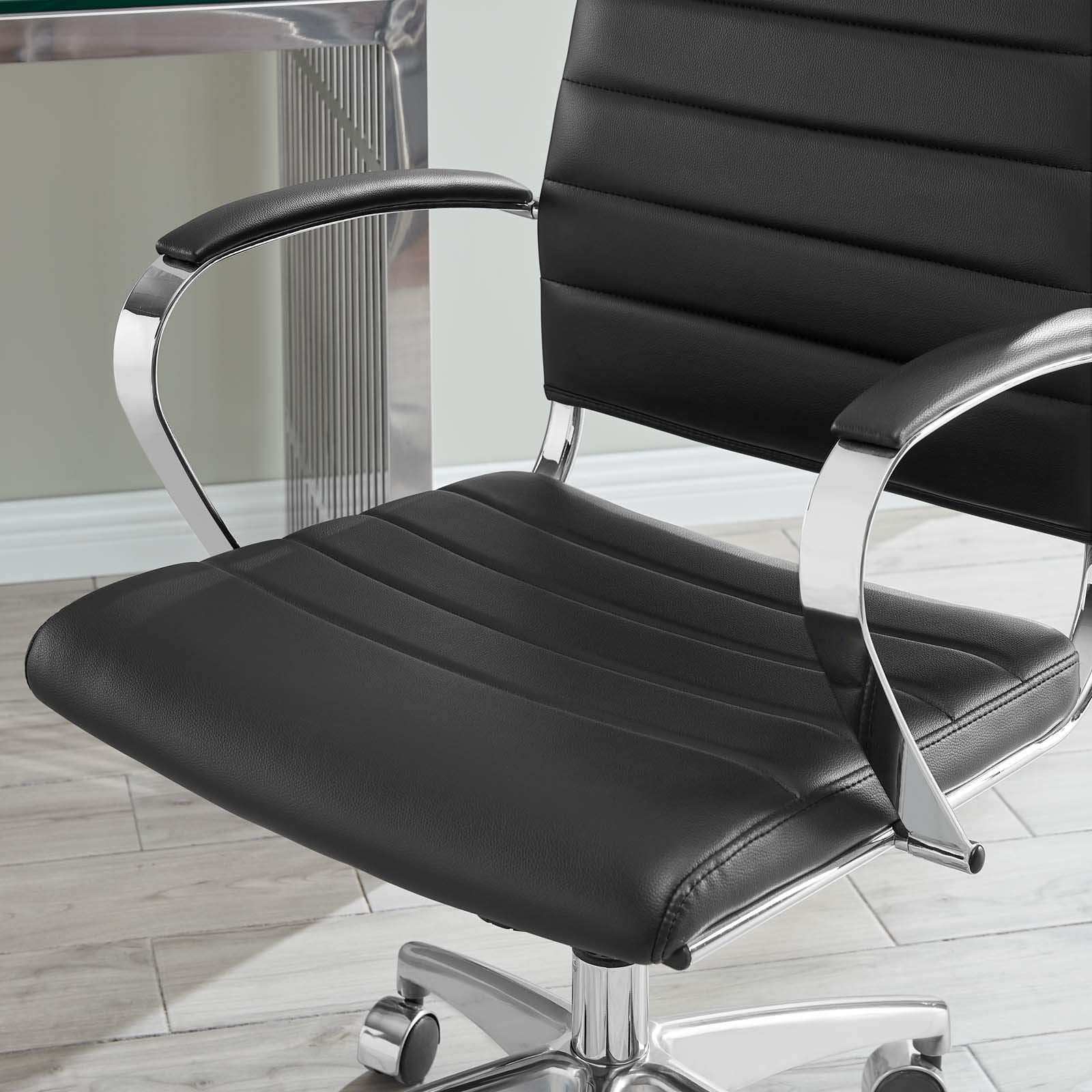 Modway Jive Ribbed High Back Executive Swivel Office Chair with Arms - Ergonomic Black Desk Chair for Home & Office Workspace, Conference Room, Gaming Setup