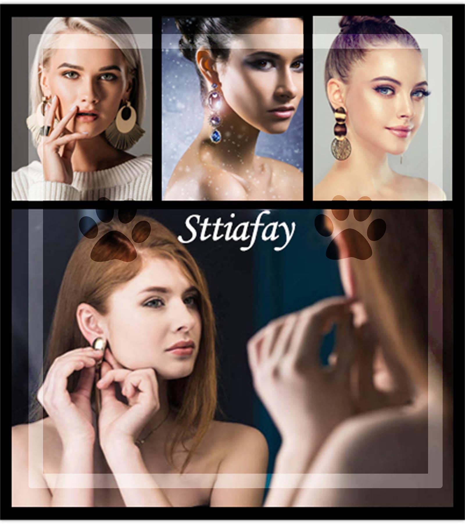 Sttiafay Gold Snake Earrings for Women - Elegant Crystal Drop Dangle Earrings, Personalized Exaggerated Long Stud Jewelry for Party, Prom, Date Night & Special Occasions
