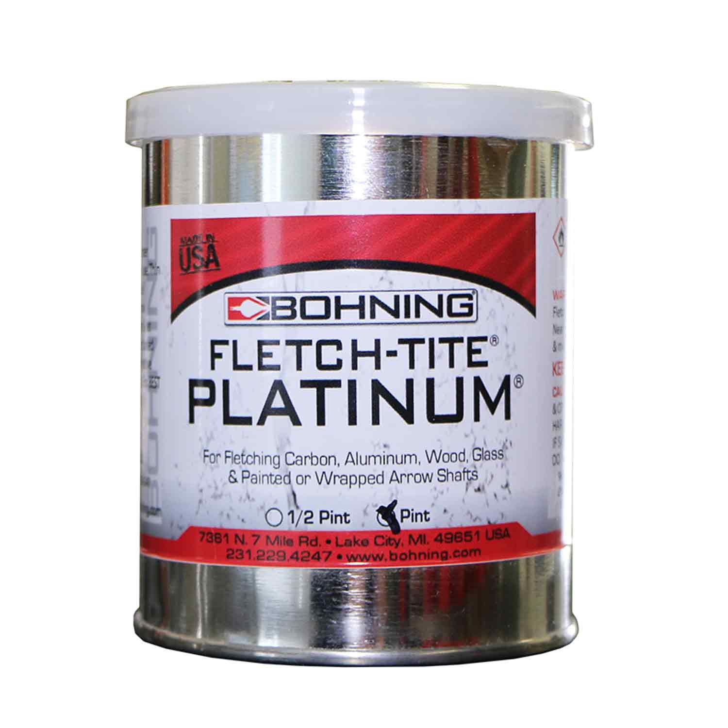 Bohning Fletch Tite Platinum Glue - High Strength Adhesive for Arrows & Fletching (1 Pint Can) - Perfect for Archery, Hunting & DIY Arrow Repair