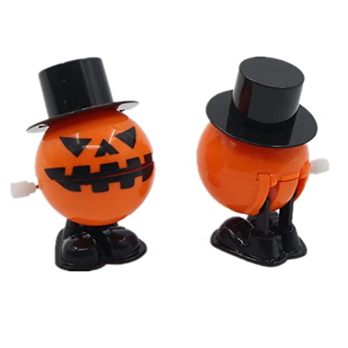 2Pcs Halloween Wind-Up Jumping Pumpkin Pirate Toys - Fun Plastic Clockwork Toys for Kids, Cool Children's Gift | Perfect for Halloween Parties, Trick-or-Treat Favors & Holiday Playtime