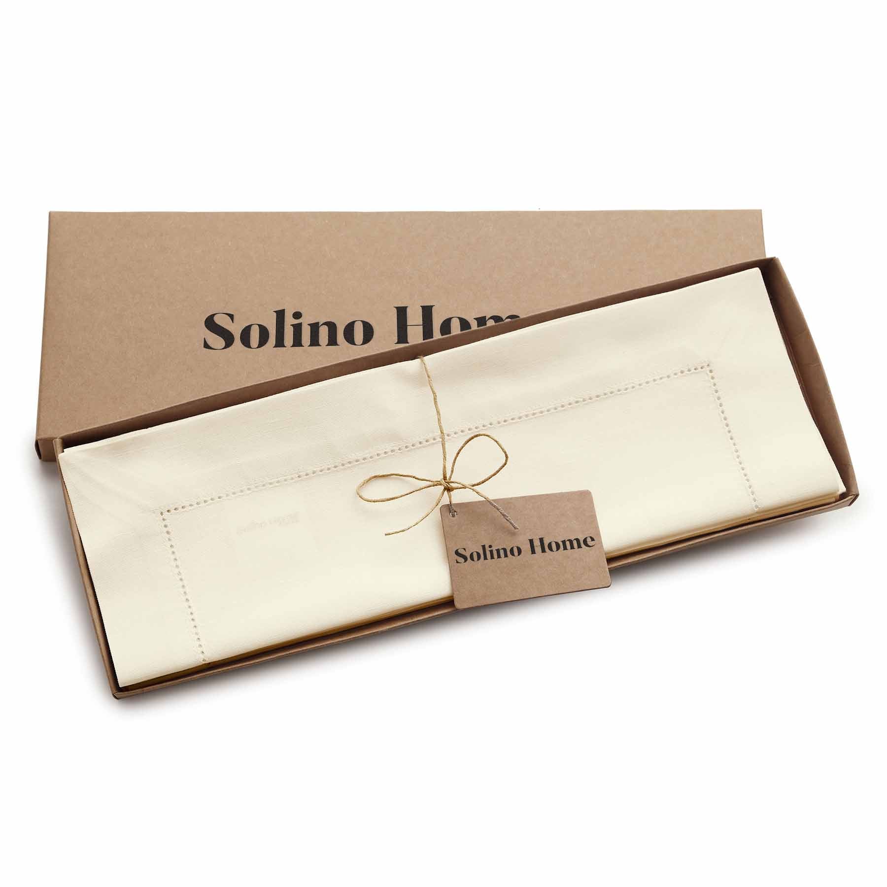 Premium Cotton Linen Hemstitch Placemats Set of 4 - Elegant Table Decor for Dining Room, Kitchen, and Party Settings