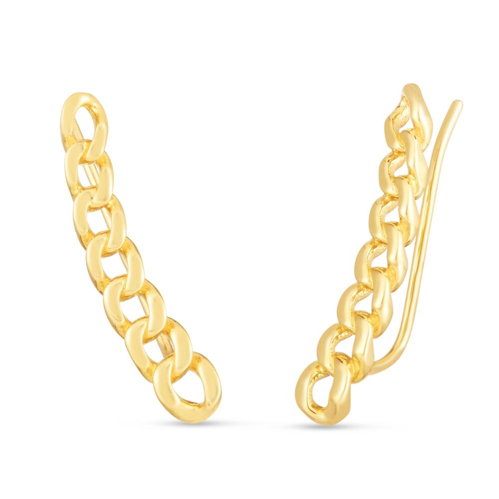 14K Gold Climber Curb Chain Earrings for Women - Trendy Hoop Earrings for Everyday Wear & Special Occasions