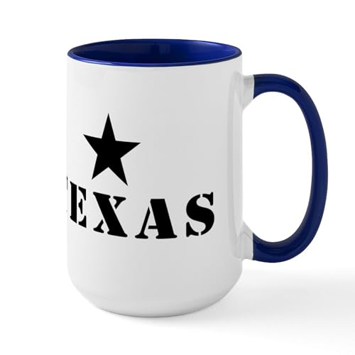 White/Navy Inside - Texas, Lone Star State Large Mug