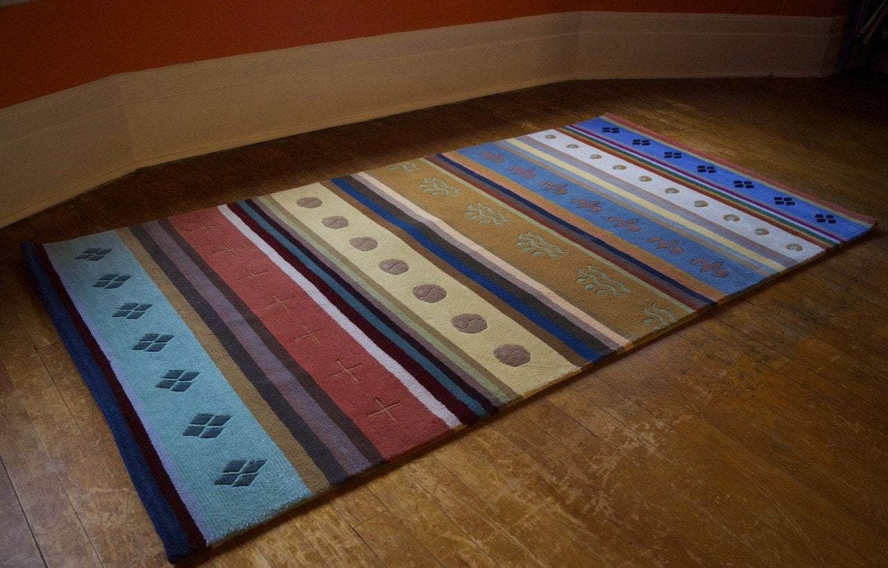 Hand Knotted Tibetan Chuba Design Carpet - Authentic Wool Area Rug for Living Room, Bedroom & Home Decor