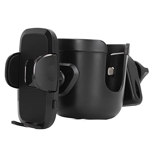 Durable Baby Stroller Cup Holder with Phone Pocket - Easy Installation Universal Stroller Accessory for Drinks & Smartphones | Perfect for Walking, Jogging & Shopping Trips