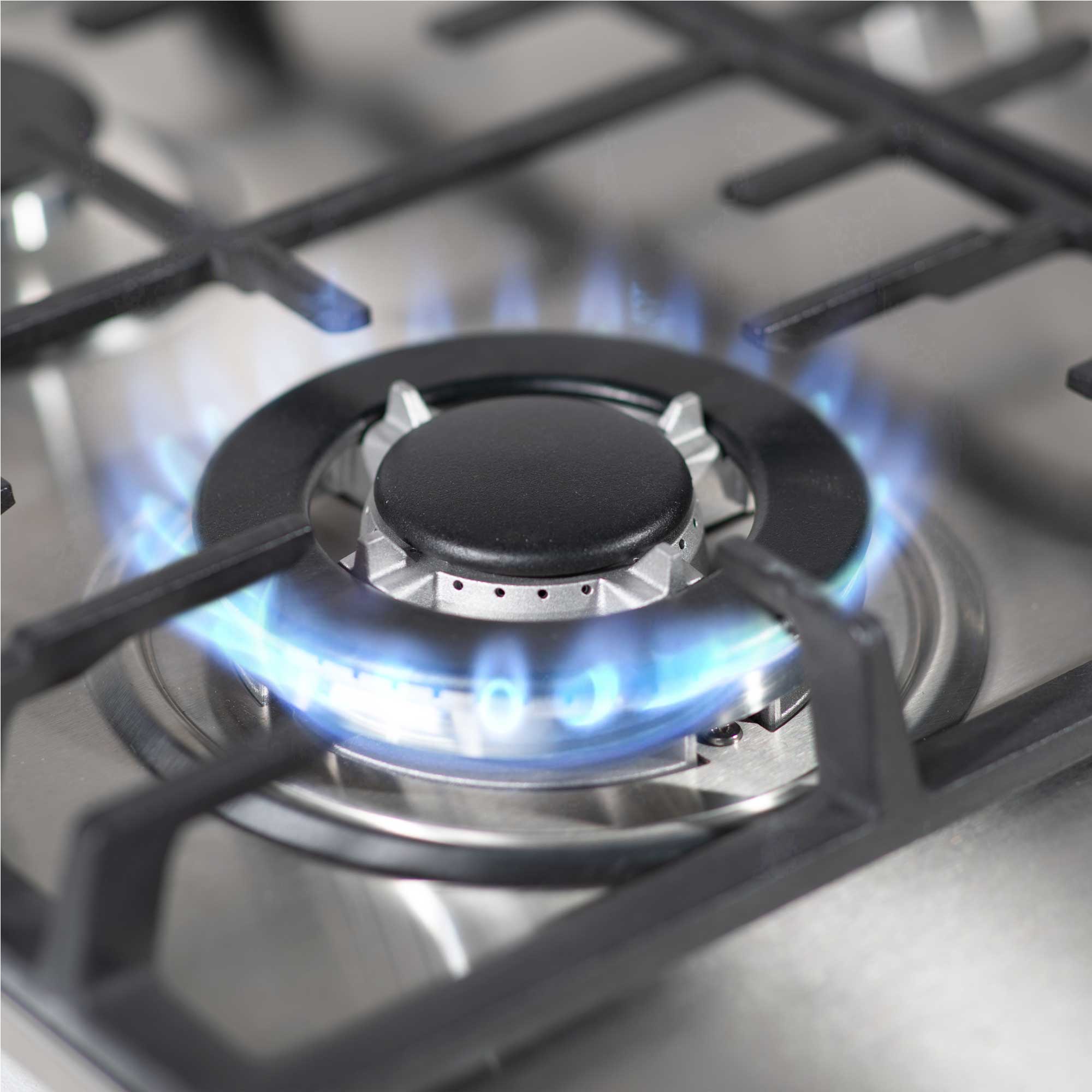 Baridi 60cm Built-In Gas Hob with 4 Burners & Cast Iron Pan Supports - Stainless Steel DH225 | Perfect for Home Kitchens & Professional Cooking