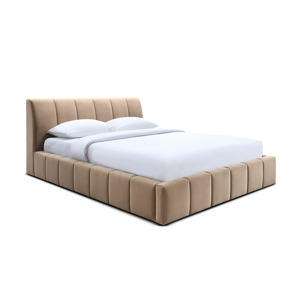 Luxury Velvet Queen Size Bed Frame - Sapphire Blue Upholstered Platform Bed with Wooden Slats | Perfect for Master Bedroom, Guest Room & Modern Home Decor