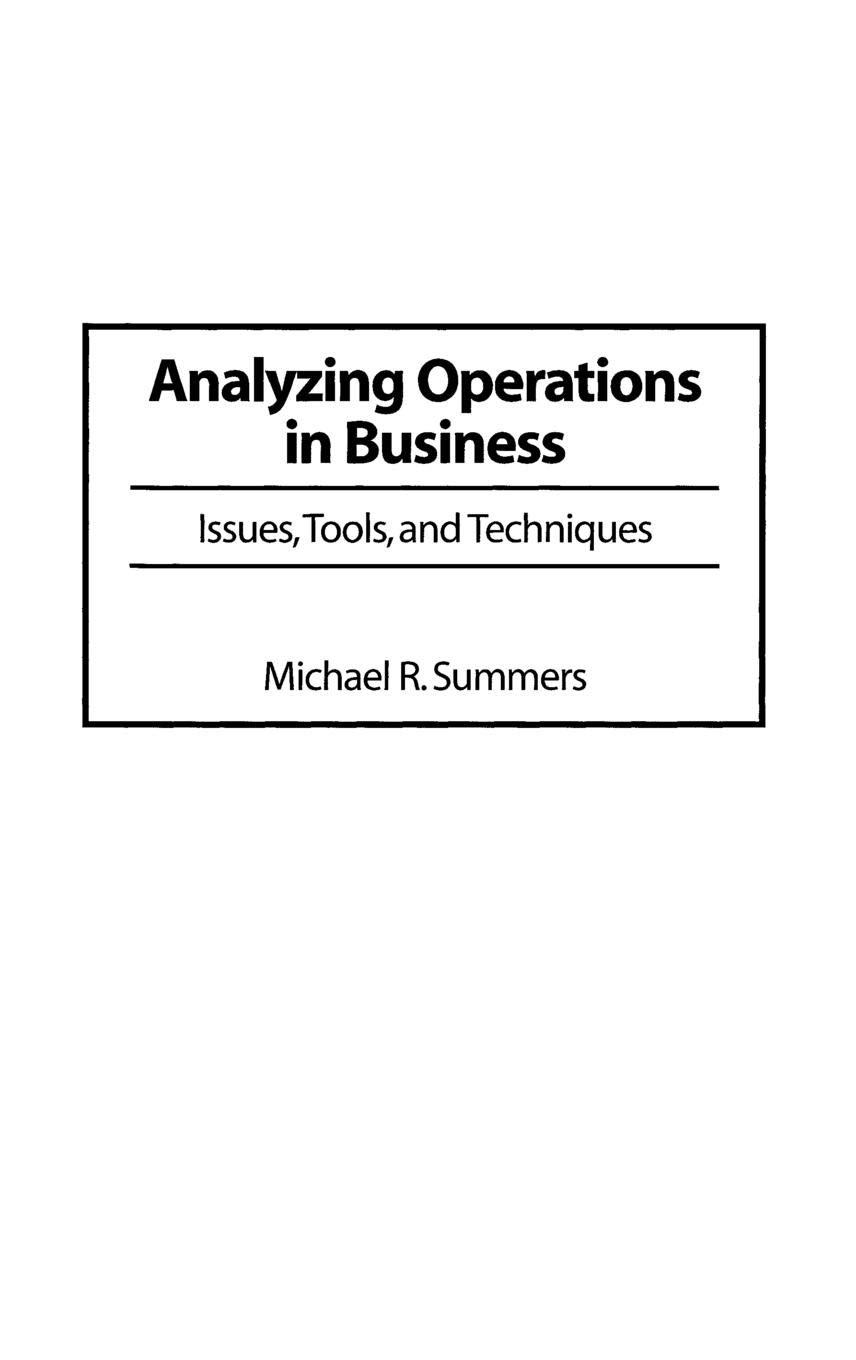 Business Operations Analysis: Key Issues, Tools & Techniques for Efficient Management | Improve Workflow & Decision-Making