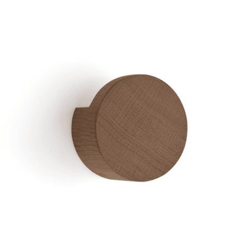EKTA LIVING Wooden Wall Hook with Natural Knot Design - Large 7cm, Smoked Oak Finish - Perfect for Coats, Hats, Bags & Home Decor Organization