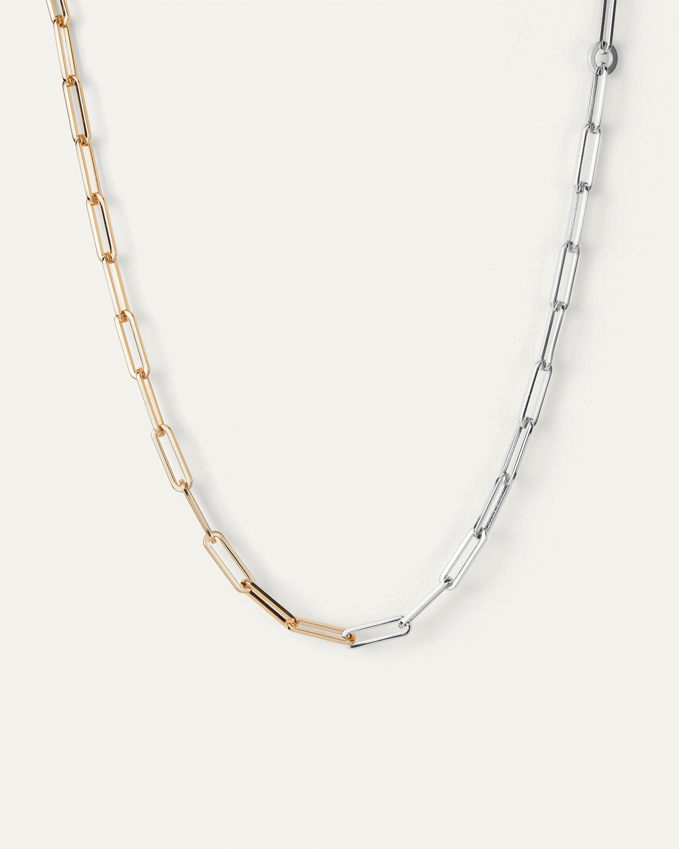 Andi Slim Chain Two Tone Gold and Silver Necklace - Elegant Layering Jewelry for Women, Perfect for Everyday Wear and Special Occasions