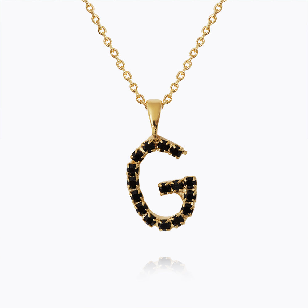 Mini Letter G Necklace in Black - Personalized Initial Jewelry for Women, Gift for Her - Perfect for Everyday Wear, Date Nights & Special Occasions