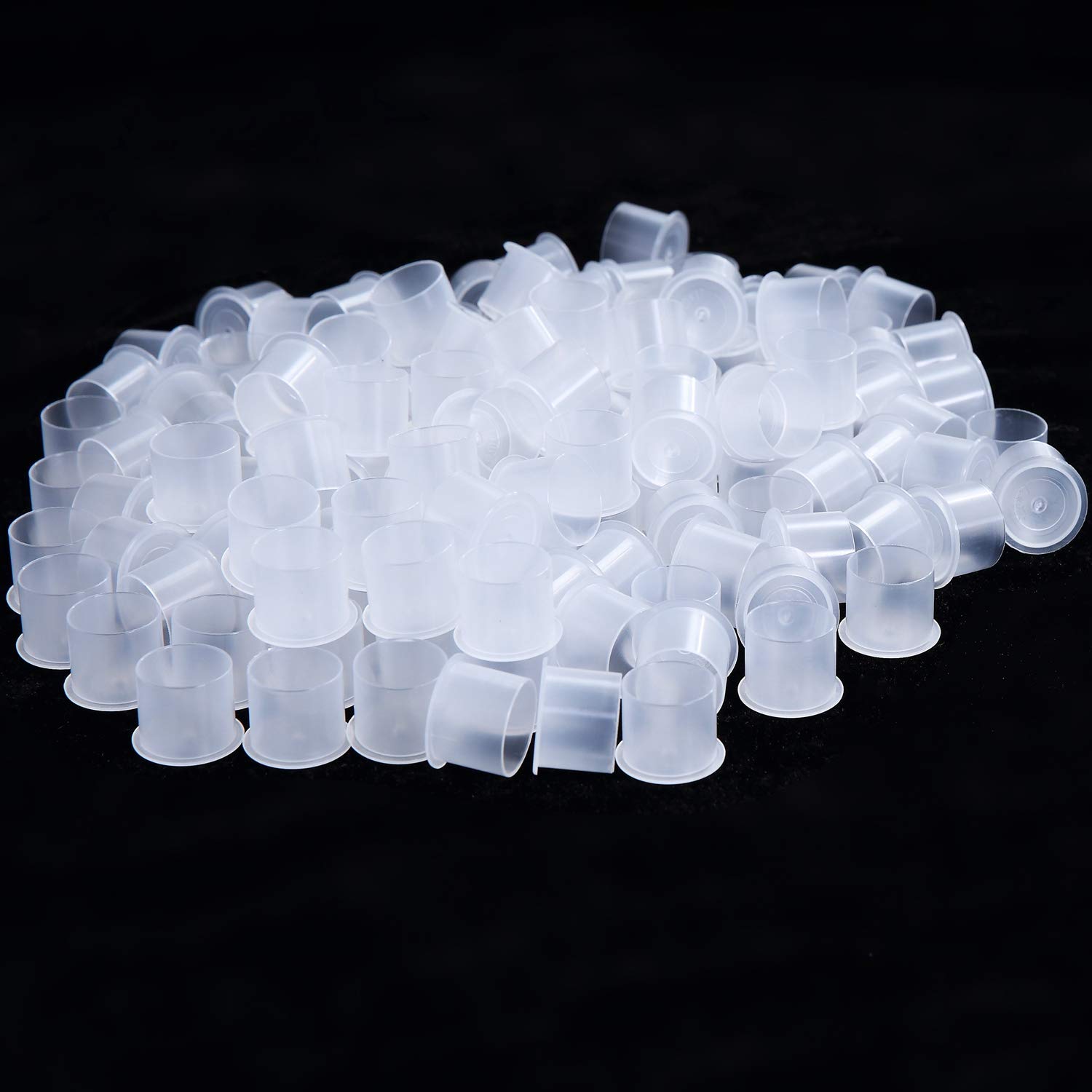 500pcs Disposable White Plastic Tattoo Ink Caps - 17mm Large Microblading Pigment Cups with Base for Professional Tattoo Artists | Ideal for Tattooing, Permanent Makeup & Cosmetic Procedures