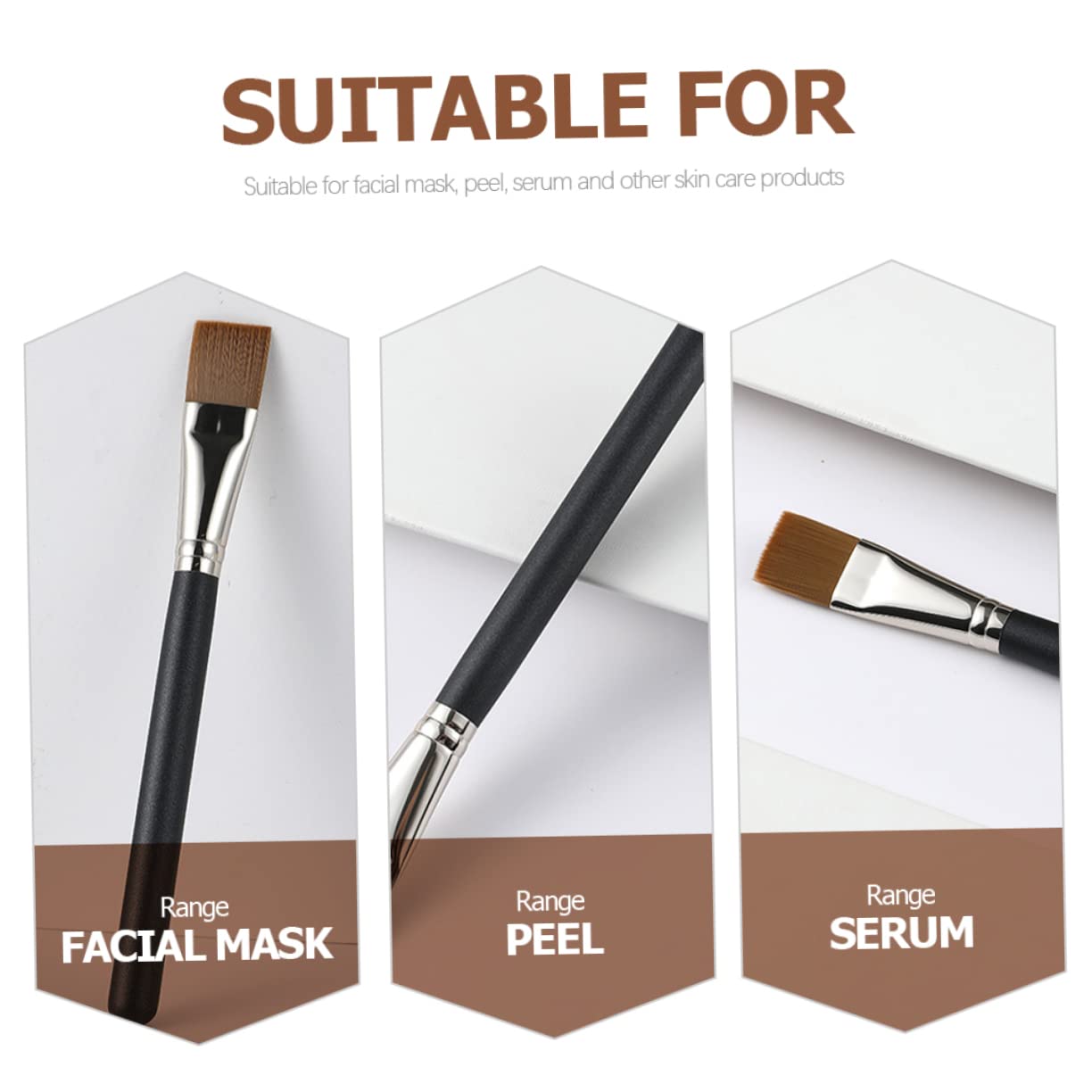 Beatifufu 2 Pack Ergonomic Face Mask Brush - Soft Flat Head Makeup Brush for Foundation & Liquid Cosmetics | Travel Size, Hypoallergenic for Sensitive Skin | Perfect for Daily Makeup & On-the-Go Touch Ups