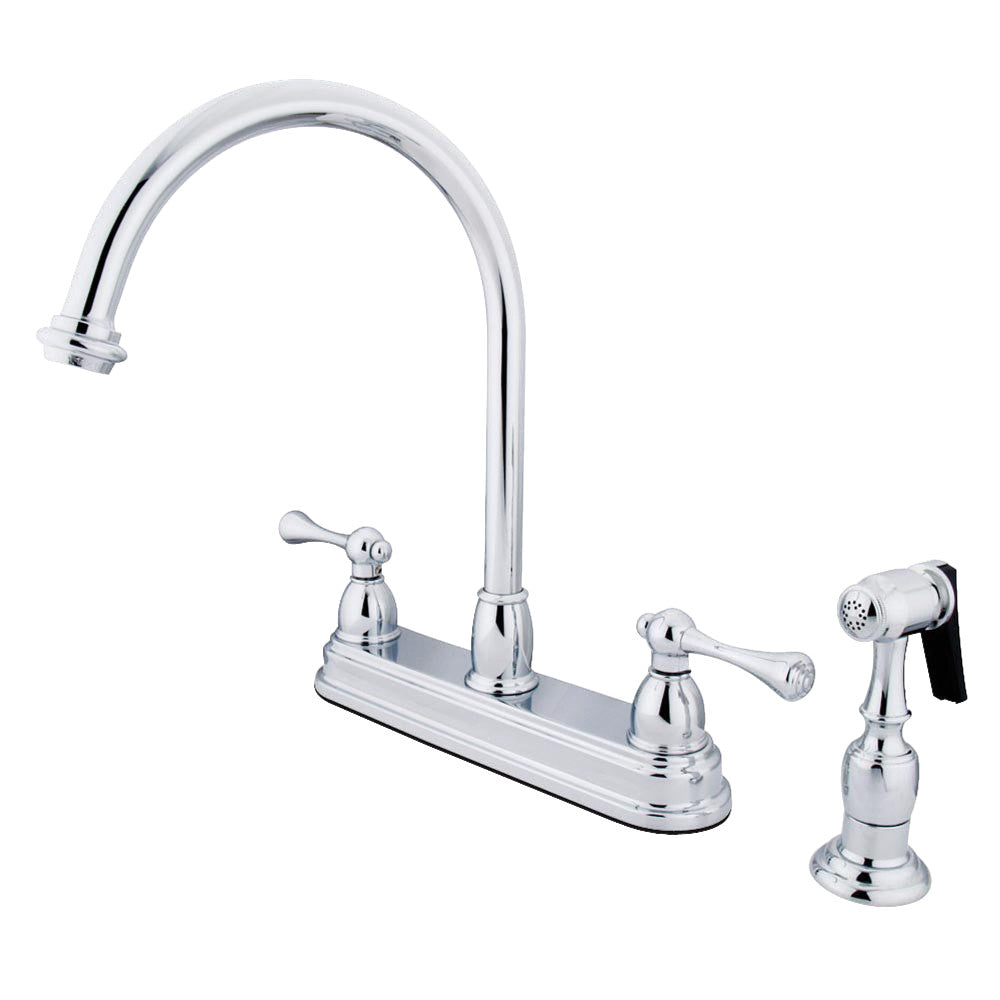 Kingston Brass KB3758BLBS Vintage Centerset Kitchen Faucet - Classic Design for Farmhouse & Traditional Kitchens | Perfect for Sinks, Prep Areas & Dishwashing