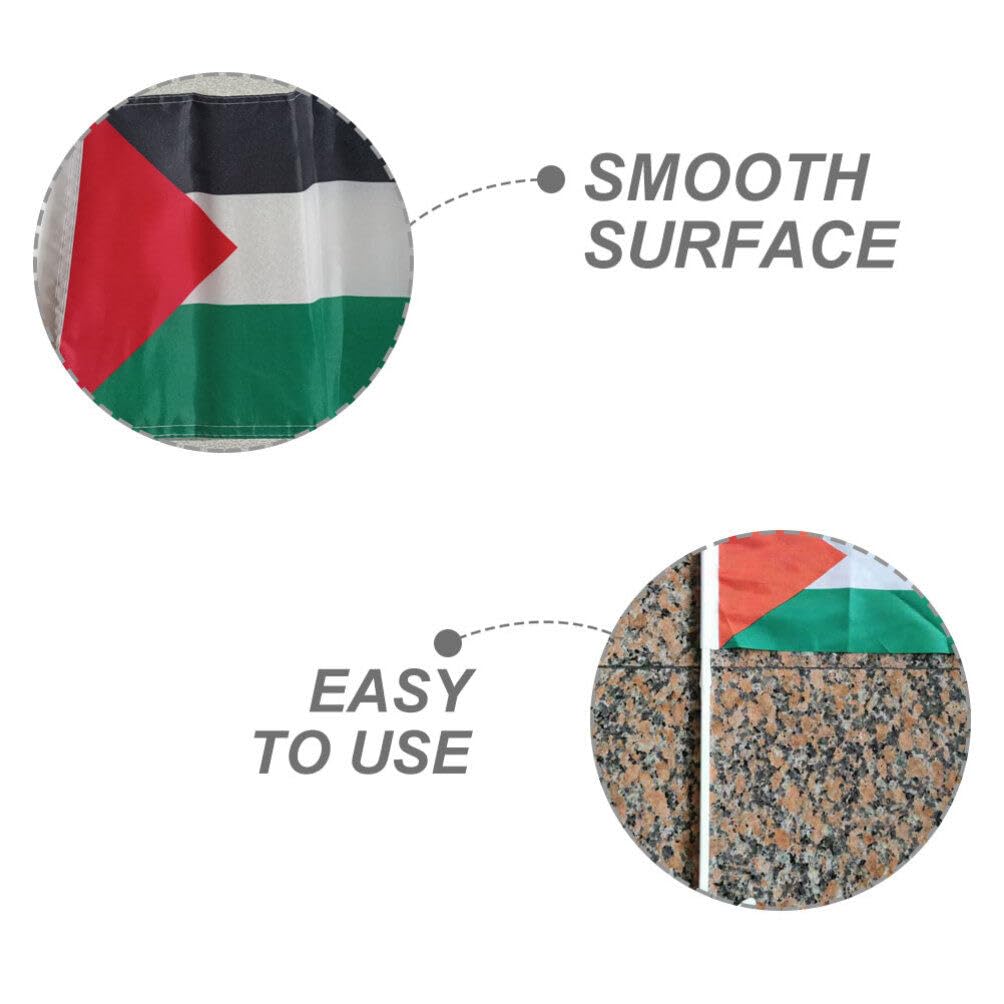 2 Pack Palestine Car Flags with Pole - Palestinian Vehicle Banner for Windows, Bumpers & Parades - Show Support with Durable Car Accessories for Cars, Trucks & SUVs