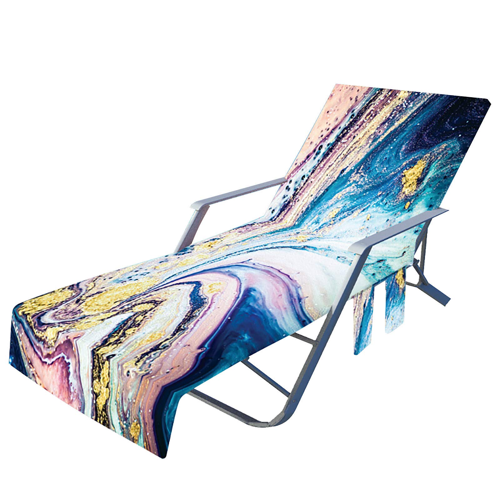 Jolincc Large Microfiber Beach Towel with Side Pockets - Oversized Lounge Cover for Pool, Chair & Swimming - Quick Dry Sandproof Towel for Women & Girls - Perfect for Beach Vacation, Sunbathing & Water Sports