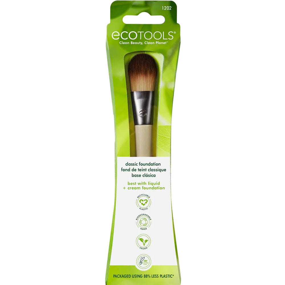 EcoTools Makeup Brush Set for Foundation - Soft Vegan Bristles, Cruelty-Free & Eco-Friendly - Perfect for Liquid, Powder & Cream Foundation Application