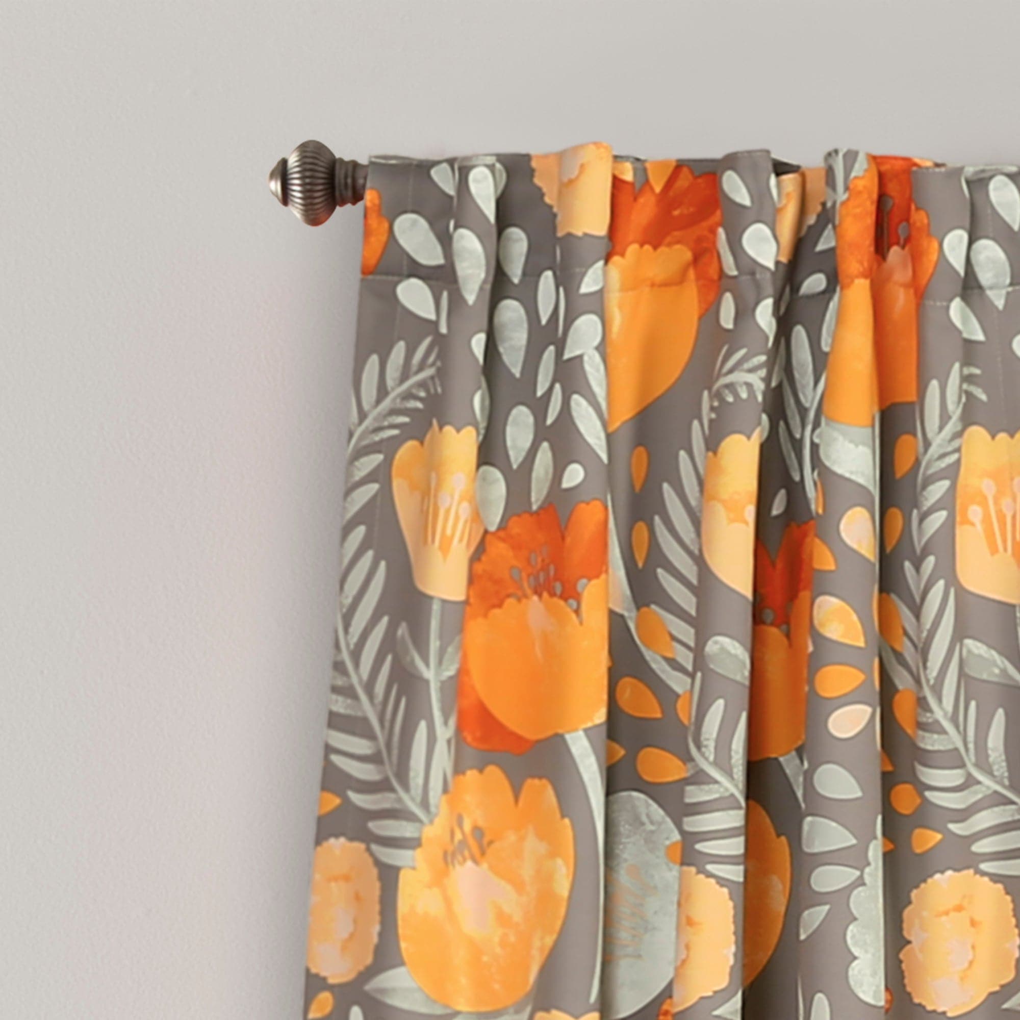 Poppy Garden Light Filtering Window Curtain Panel Set - Floral Sheer Drapes for Living Room & Bedroom - Soft Sunlight & Privacy Protection