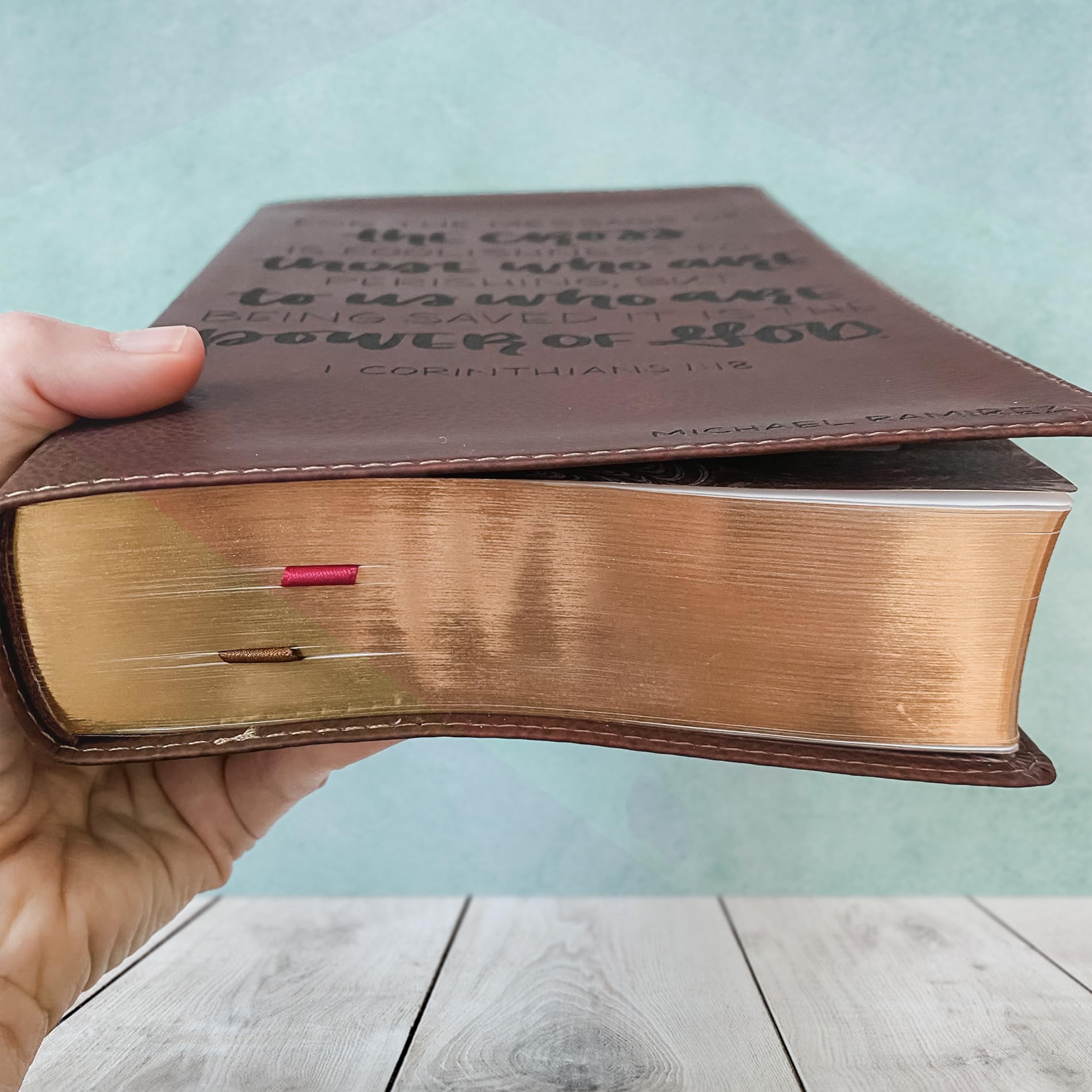 Hand Lettered & Laser Engraved NKJV Wide Margin Bible - Personalized Christian Gift with Custom Name Engraving | Perfect for Wedding, Baptism, Graduation, Birthday & Daily Devotional Study