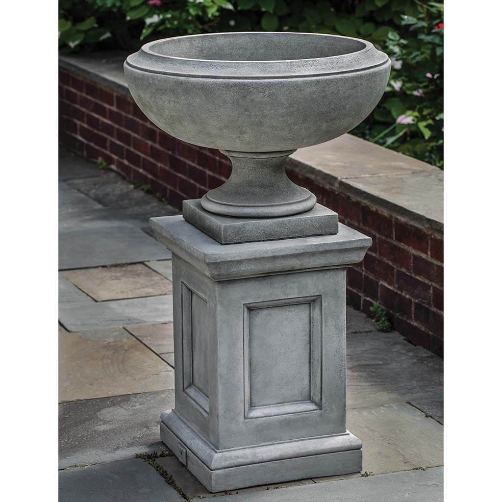 Campania International Jensen Small Urn with Barnett Pedestal - Elegant Garden Memorial for Ashes, Perfect for Outdoor Decor & Memorial Displays