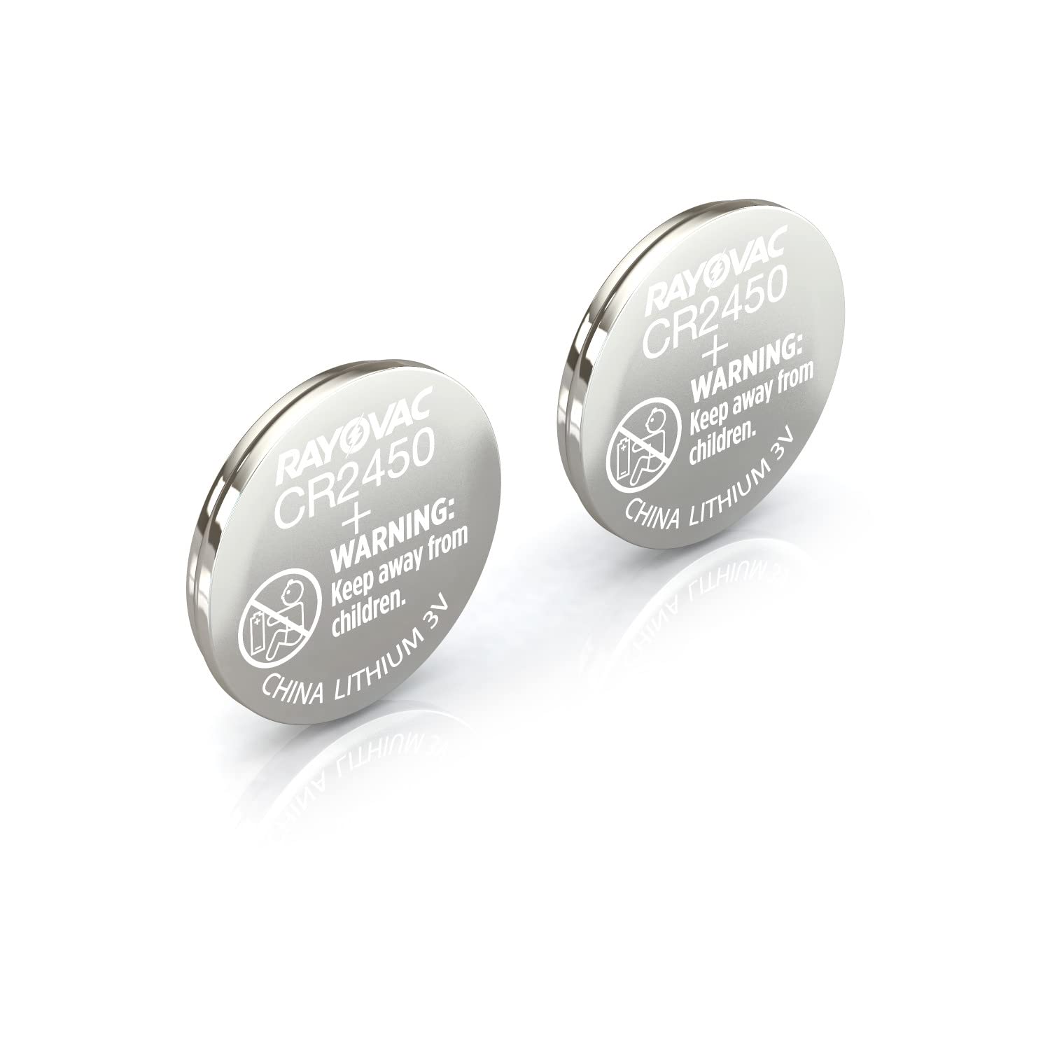 Rayovac CR2450 3V Lithium Coin Cell Battery (2-Pack) - Long-Lasting Power for Watches, Calculators, and Key Fobs
