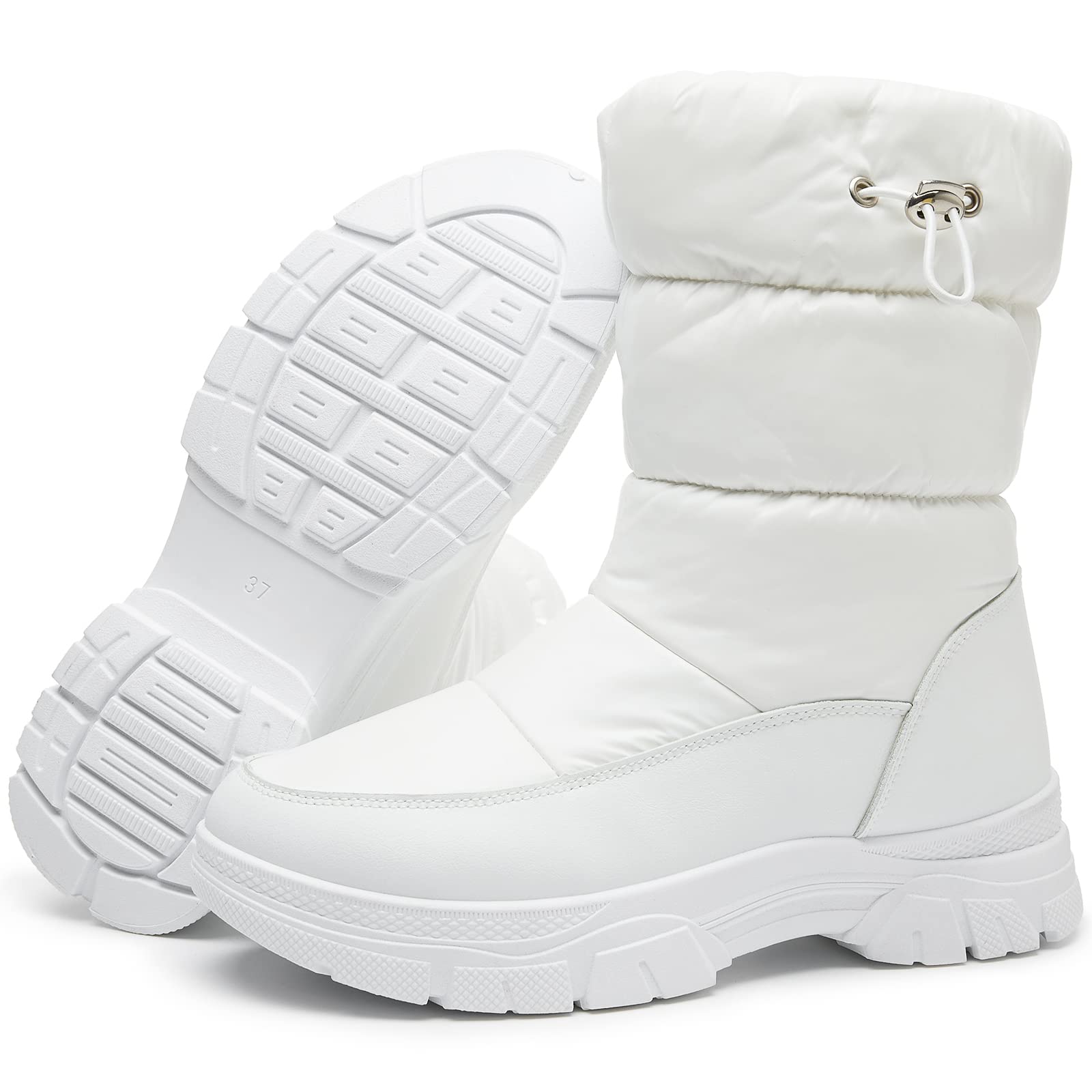 FRACORA Women's Winter Snow Boots - Fur Lined Mid Calf Warm Slip On Boots for Women | Waterproof Cold Weather Booties for Snowy Days, Outdoor Activities & Casual Wear