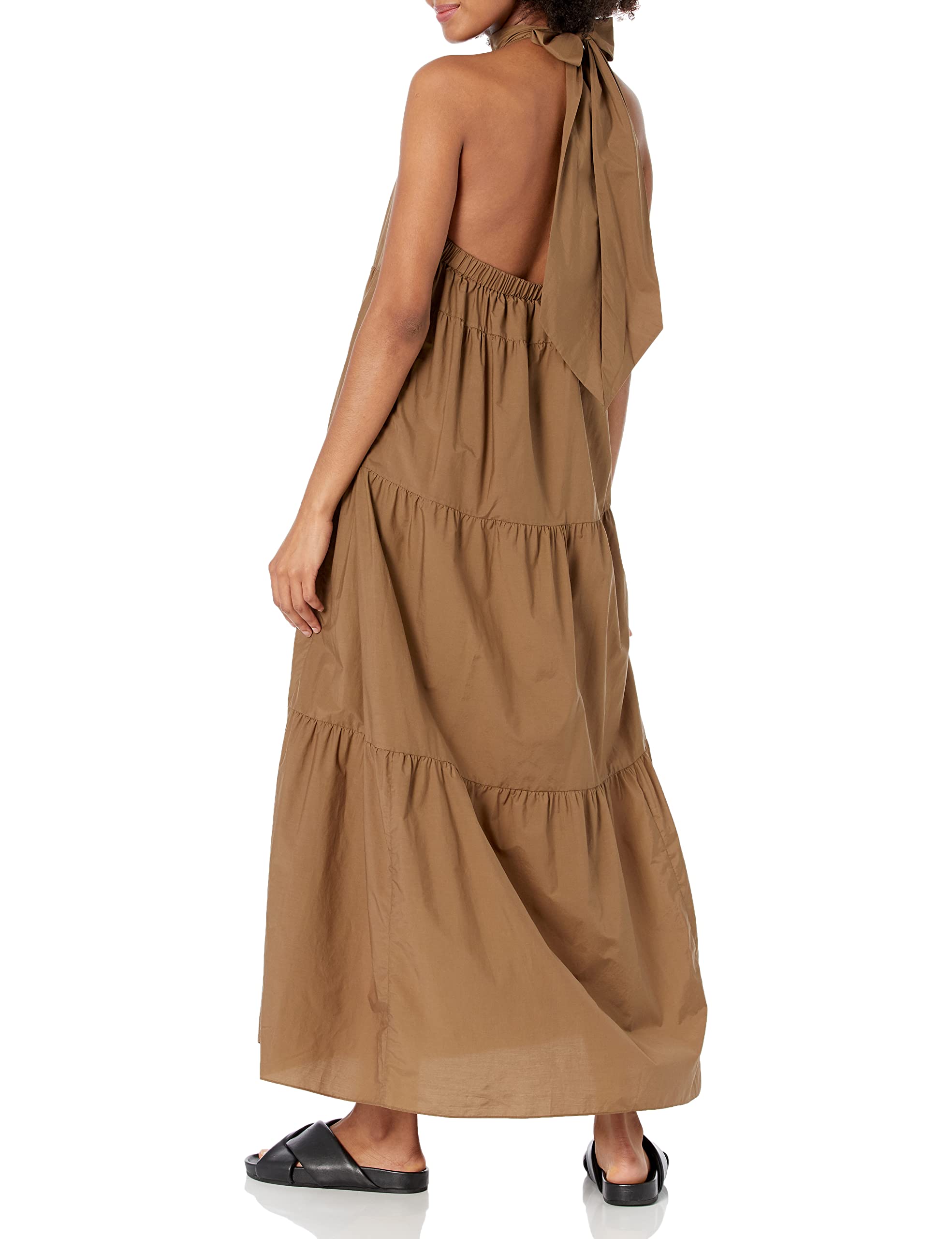 Theory Women's Halter Tier Maxi Dress - Elegant Summer Beach Wedding Party Dress for Women | Flowy Long Dress with Adjustable Straps & Side Slit