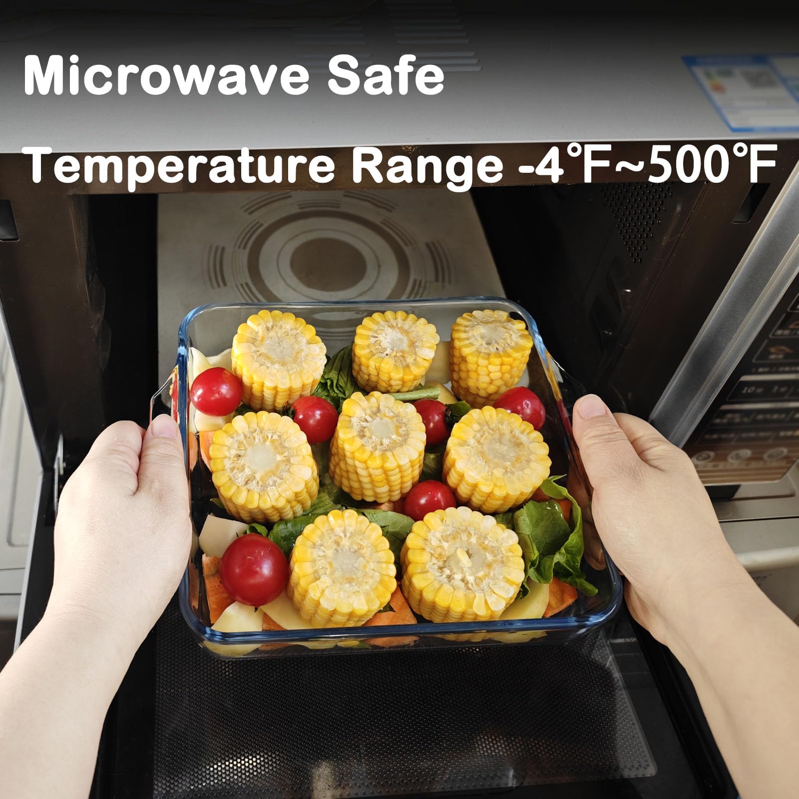 7.8 Inch Square Borosilicate Glass Baking Dish - Oven Safe Casserole Pan for Baking, Roasting & Air Frying | Perfect for Lasagna, Brownies & Meal Prep