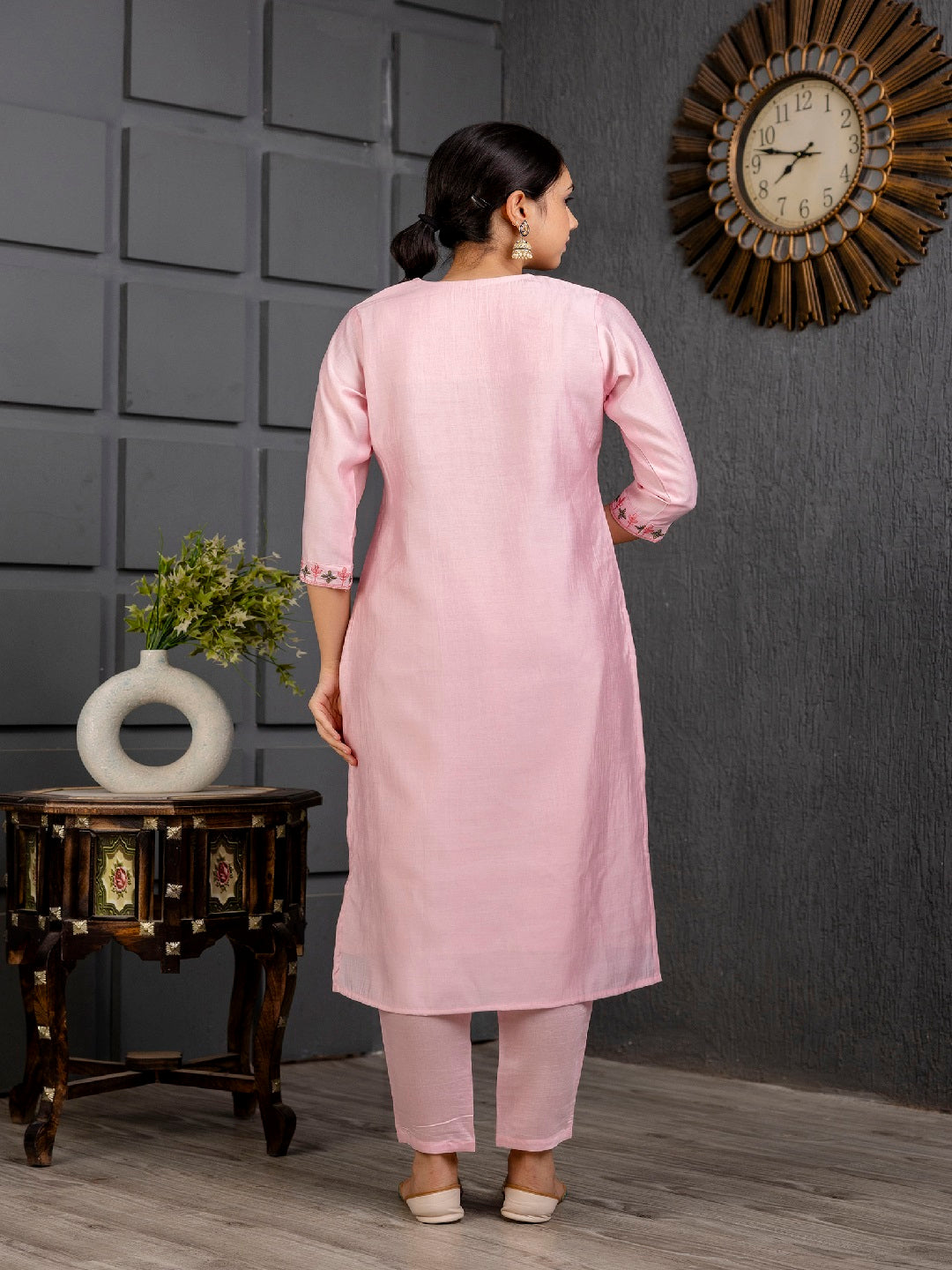 Elegant Baby Pink Designer Ready-Made Pant Suit with Embroidery Work - Perfect for Weddings, Parties & Special Occasions