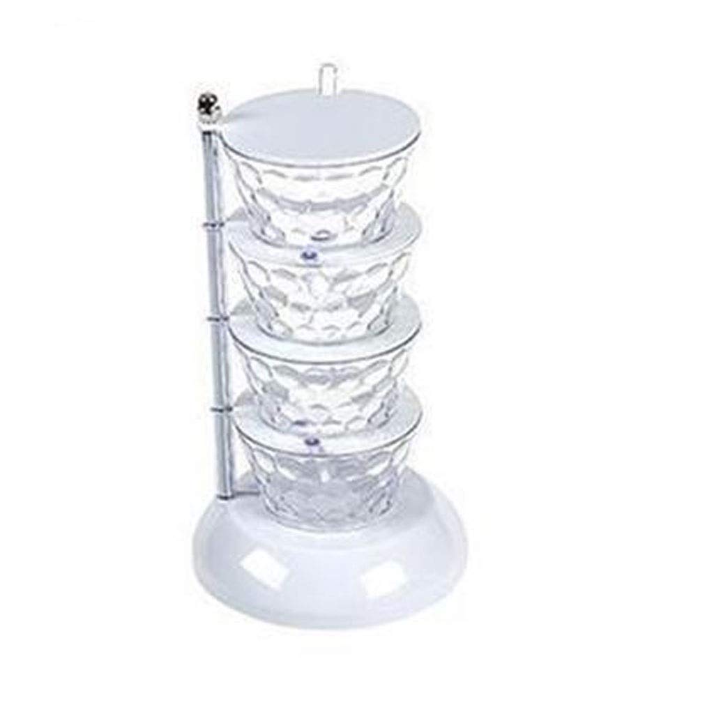 4-Tier Rotating Spice Rack Organizer - 360° Revolving White Spice Storage Shelf for Kitchen Countertop | Perfect for Organizing Seasonings, Condiments & Cooking Essentials | Space-Saving Spice Bottle Holder for Pantry, Cabinet or Counter