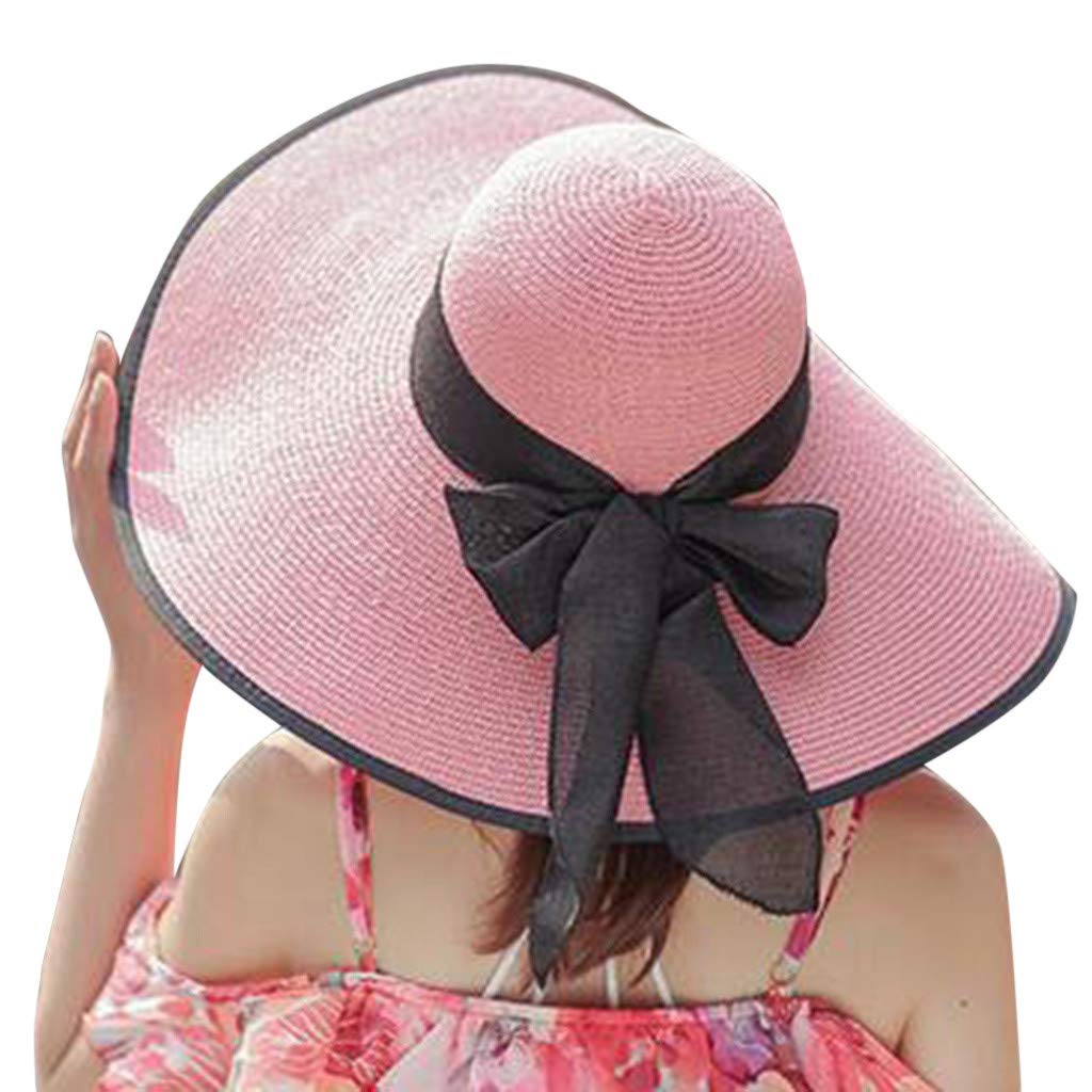 Women's Wide Brim Straw Hat - Foldable Floppy Sun Hat for Summer Beach, Travel & Outdoor Activities - UPF 50+ UV Protection Roll Up Hat for Gardening, Picnic, Vacation & Poolside Relaxation