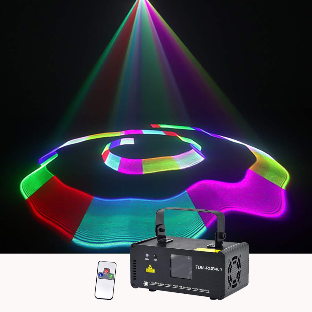 Mini RGB Full Color 3D Effect DMX 512 Scan Lights Projector - DJ Party Stage Lighting with Remote Control & Music Auto Mode - Perfect for Home Parties, Nightclubs, Concerts and Stage Performances
