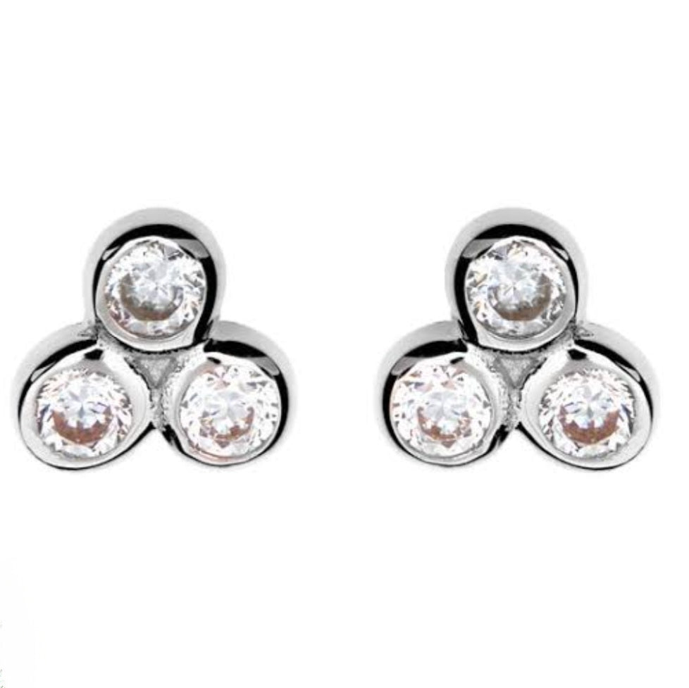Sybella Jade CZ Stud Earrings in Sterling Silver - Elegant & Hypoallergenic Jewelry for Women | Perfect for Parties, Weddings & Everyday Wear