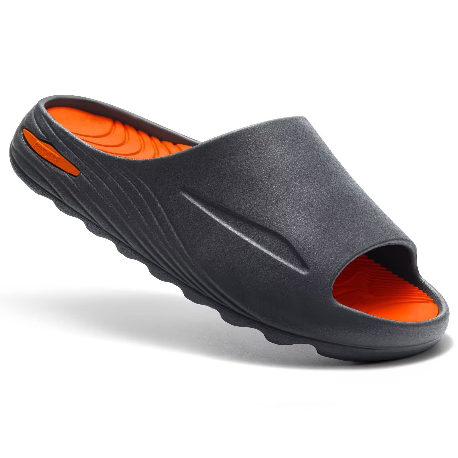 Men's Basketball Slides - Soft-Tech Arch Support Sandals for Plantar Fasciitis Relief & Sport Recovery | Breathable Open-Toe Slippers for Post-Game Relaxation, Gym & Home Use