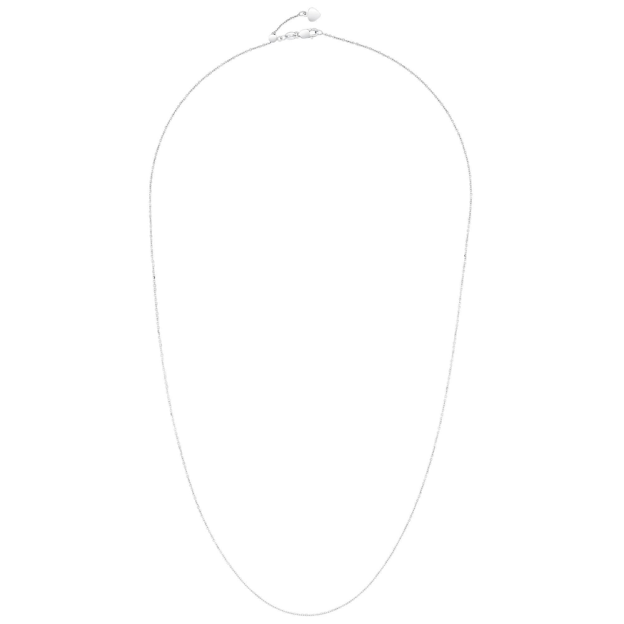Reeds White Gold Adjustable Cable Chain Necklace 22 Inch - Perfect for Weddings, Anniversaries & Special Occasions