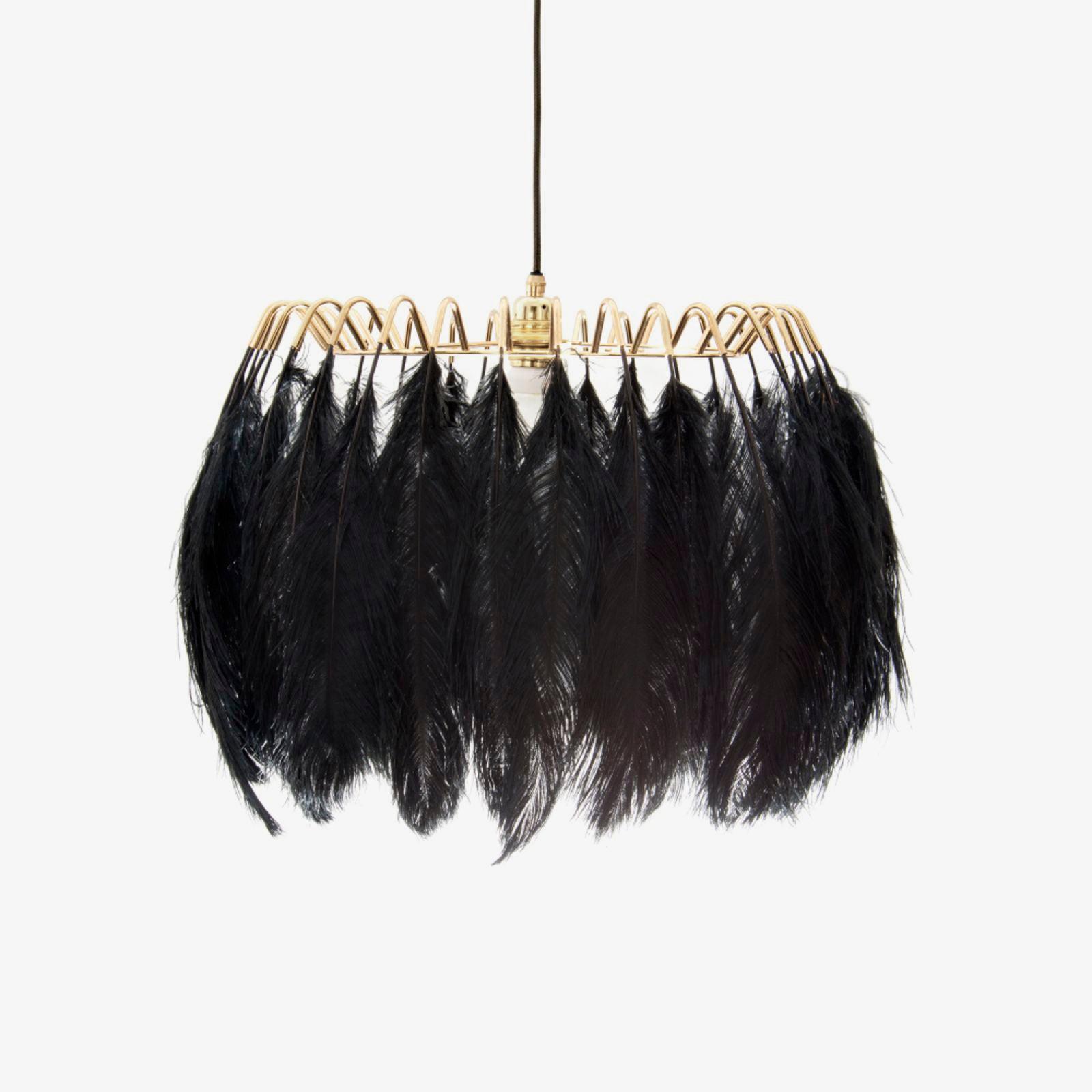 Feather Pendant Lamp - Handmade Bohemian Style Ceiling Light Fixture for Living Room, Bedroom, Dining Room & Kitchen Decor