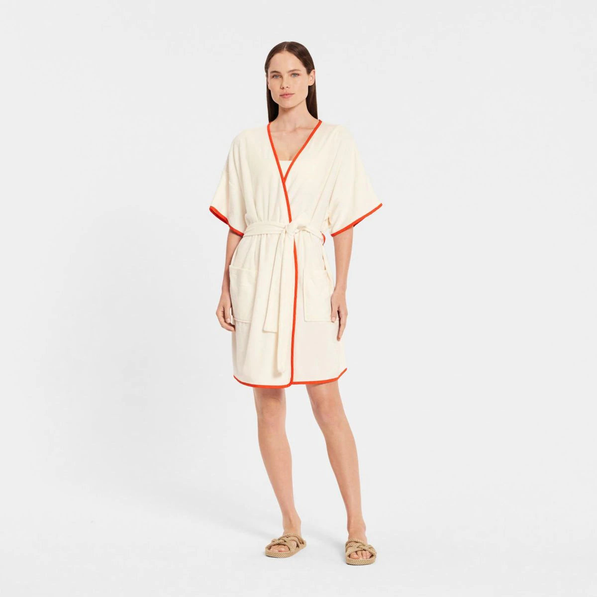 Sheridan Freddie Robe in Salt - Soft & Luxurious Bathrobe for Women - Perfect for Spa, Relaxation & Lounging at Home