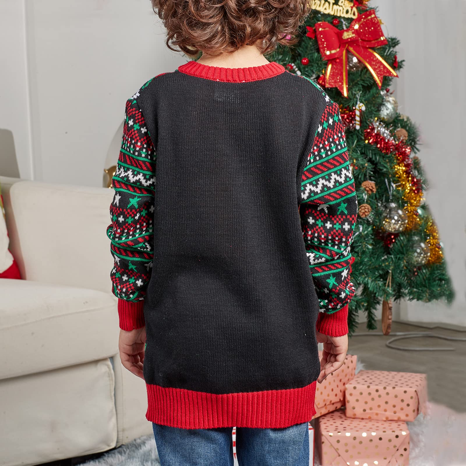 Dinosaur Christmas Sweaters - Family Matching Holiday Party Outfits for Festive Fun