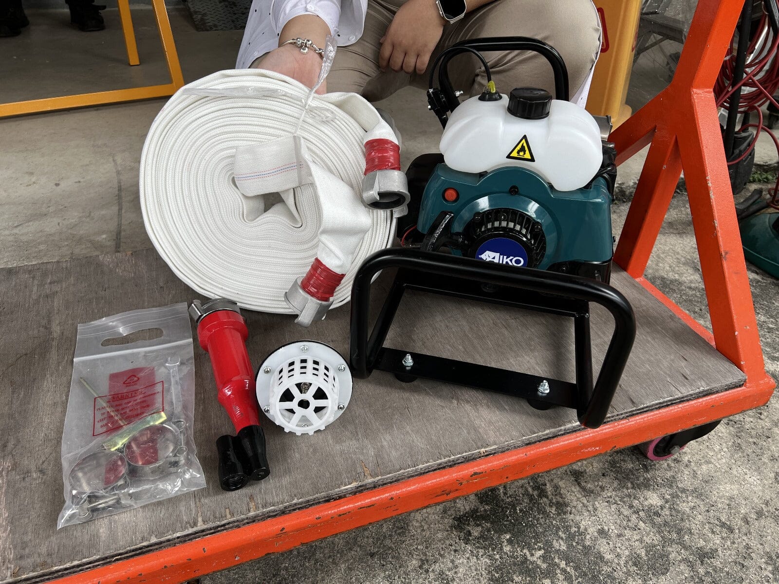 AIKO WP 100G 100cc 2-Stroke Gasoline Portable Fire Fighting Water Pump - High Pressure Fire Extinguisher for Emergency, Wildfire Protection & Farm Irrigation
