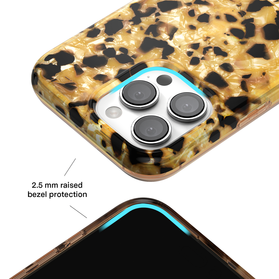 Premium Blonde Tortoise Shell iPhone Case - Stylish & Durable Protection for iPhone 12/13/14/15 Pro Max - Perfect for Everyday Use, Work & Travel