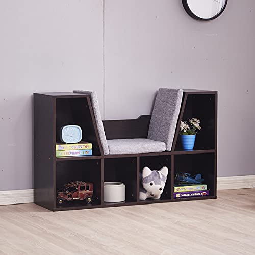 6-Cubby Kids Bookcase - Dark Brown Wooden Storage Organizer for Children's Books & Toys | Perfect for Bedroom, Playroom & Classroom Organization