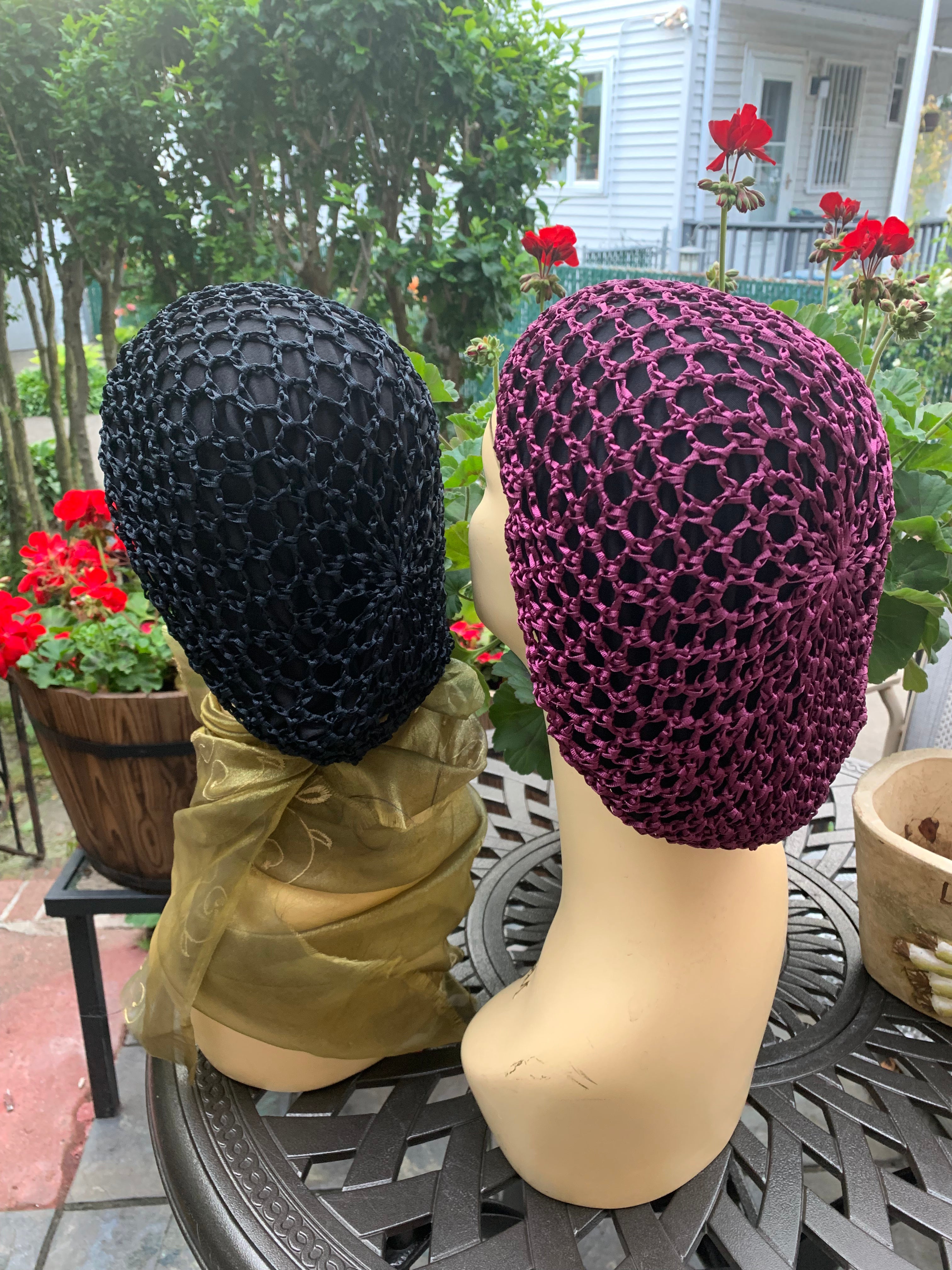 Handmade Crocheted Snood Headscarf - Elegant Tichel & Tam Jewish Hair Cover for Women - Perfect for Synagogue, Shabbat & Everyday Modest Fashion