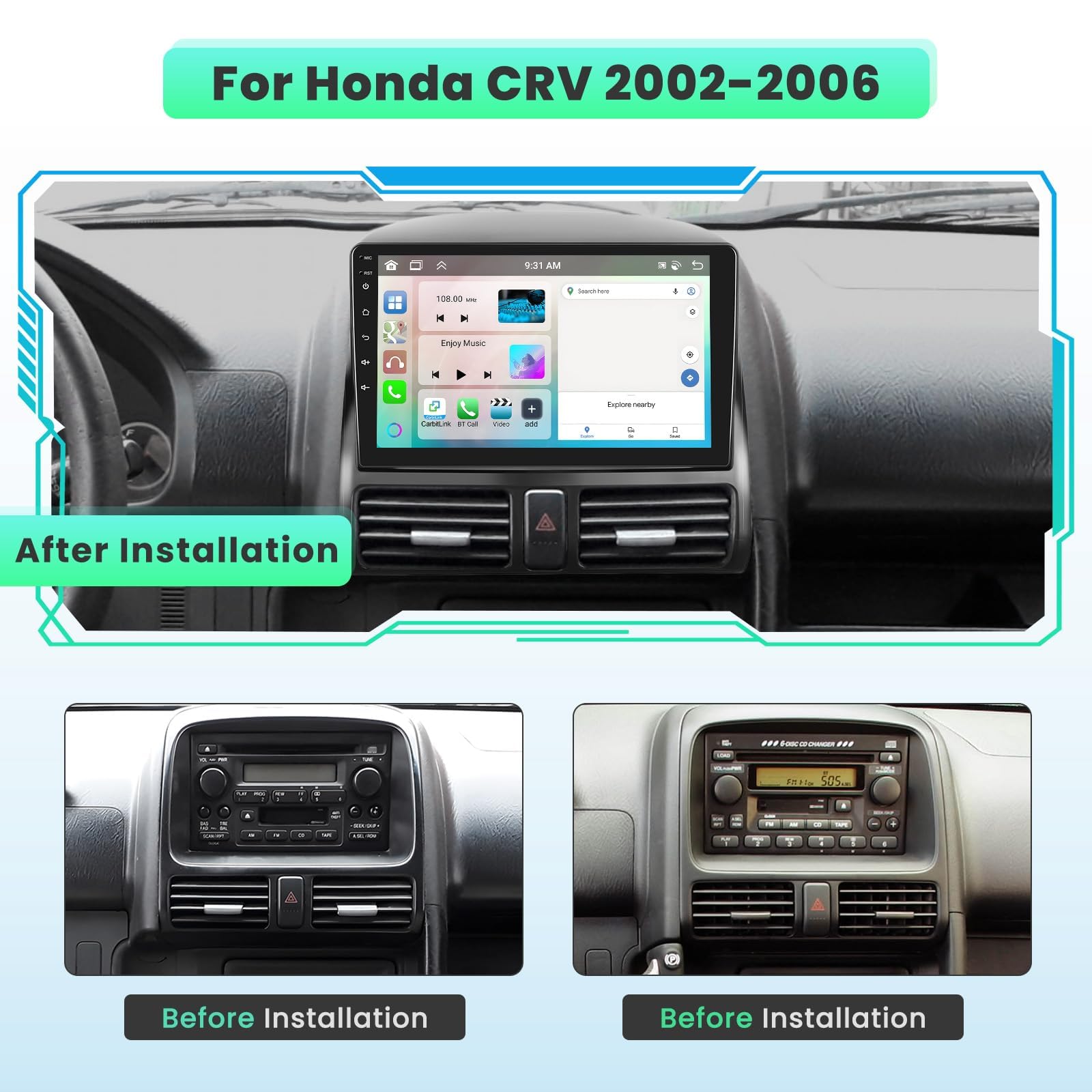 2+64GB Android 13 Car Stereo for Honda CRV 2002-2006 | 9