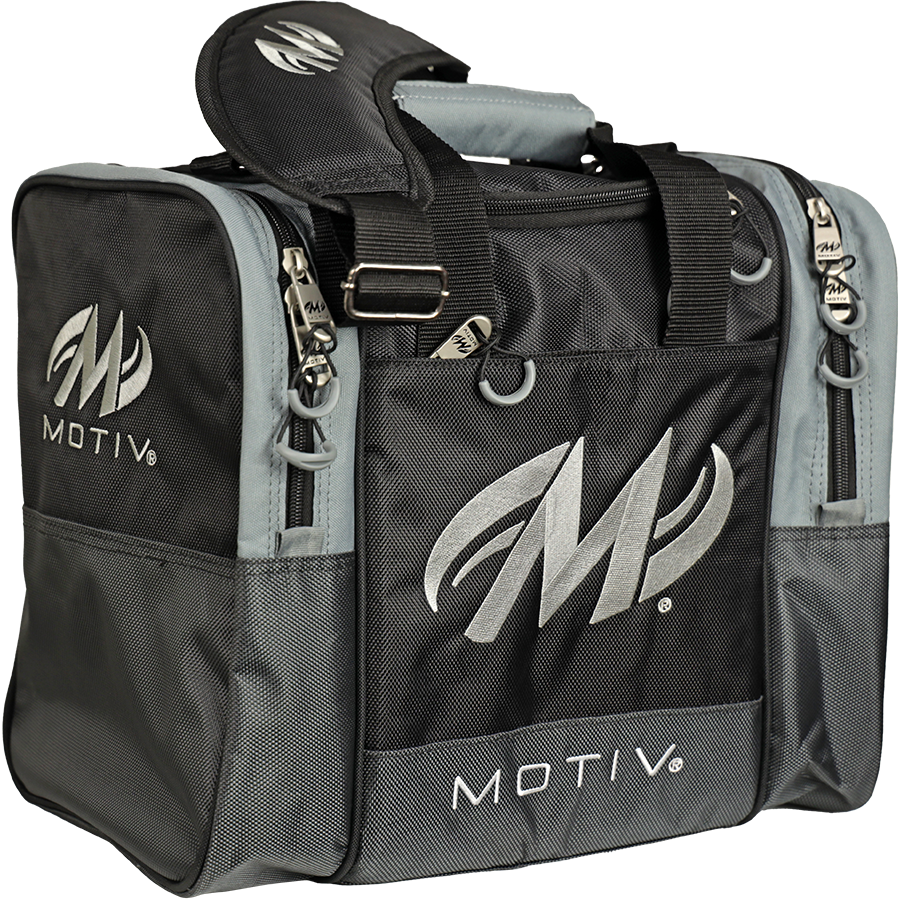 Motiv Shock 1 Ball Single Tote Covert Black Bowling Bag - Lightweight & Durable Bowling Accessory for League Play & Practice Sessions