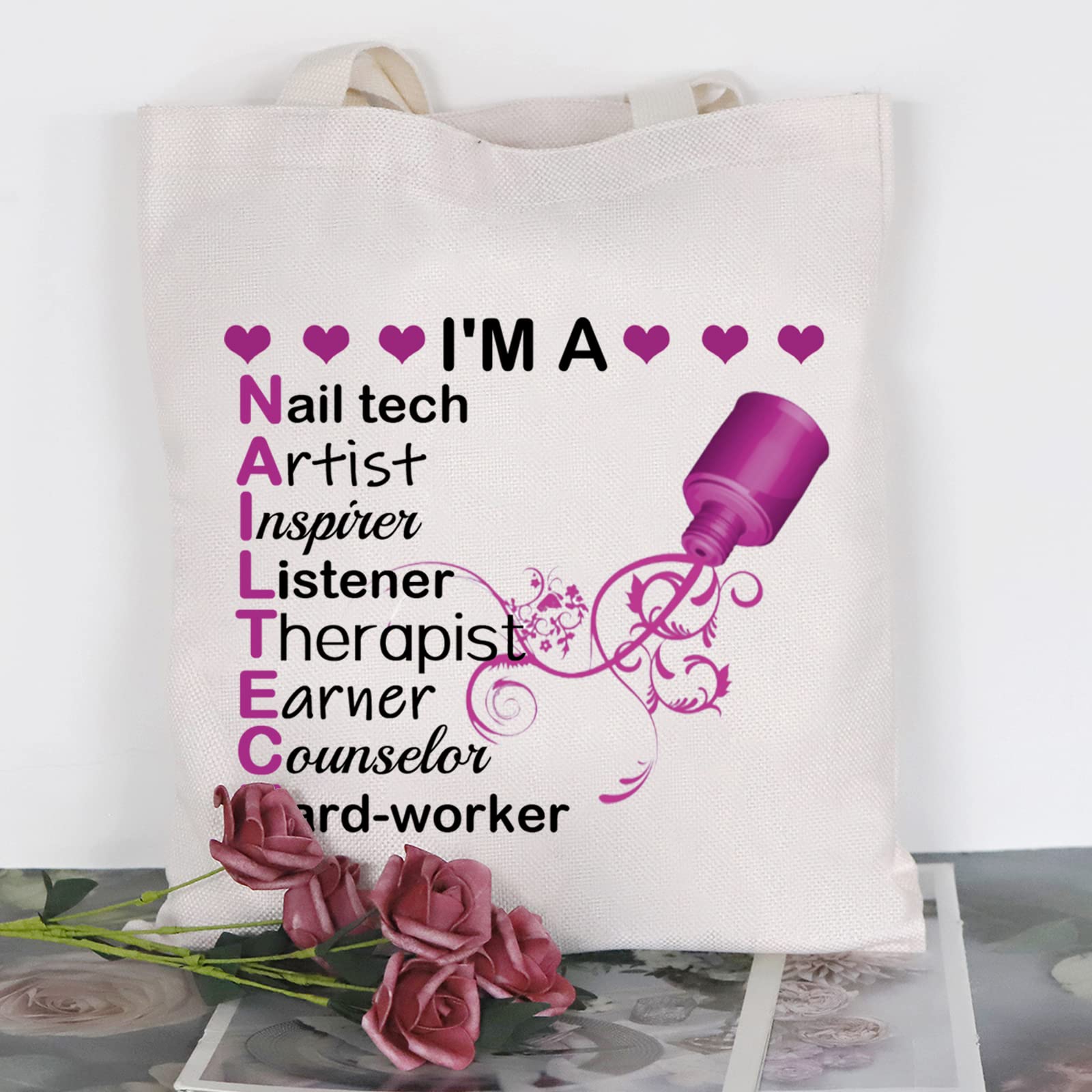 PLITI Professional Nail Artist Tote Bag - Perfect Gift for Nail Technicians & Beauticians - Ideal for Salon Visits, Travel & Cosmetics Storage